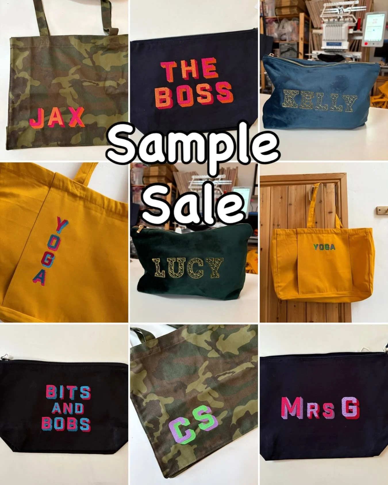 Some extra bits have just been uploaded onto my Sample &amp; Seconds Sale page on my website 

These are just a few examples of a whole array of pre-embroidered and ready to post bags / hats / tees and pouches

There is only one of each so quick befo