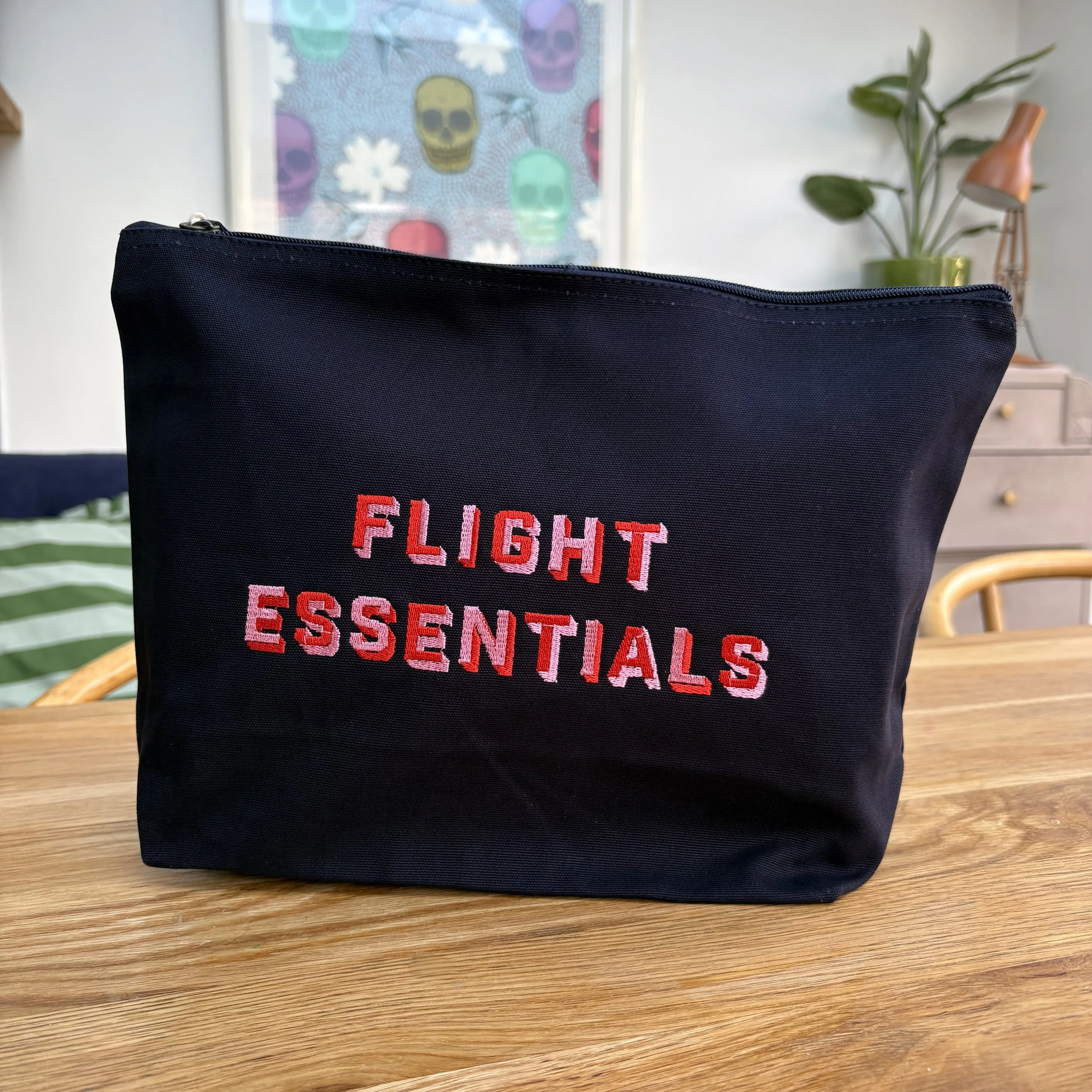 ‘FLIGHT ESSENTIALS’ Zip Up Pouch