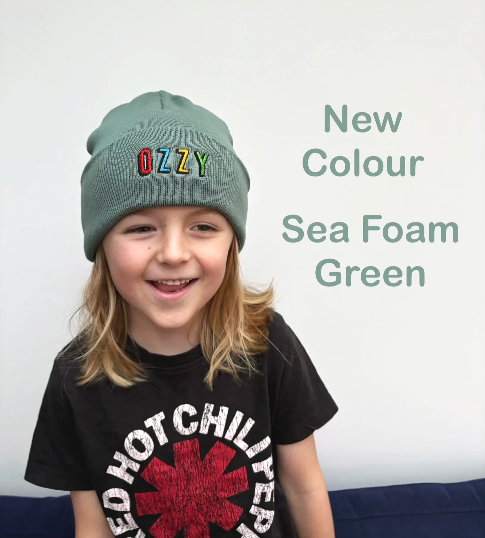 Organic cotton kids stretchy beanies - other colours available