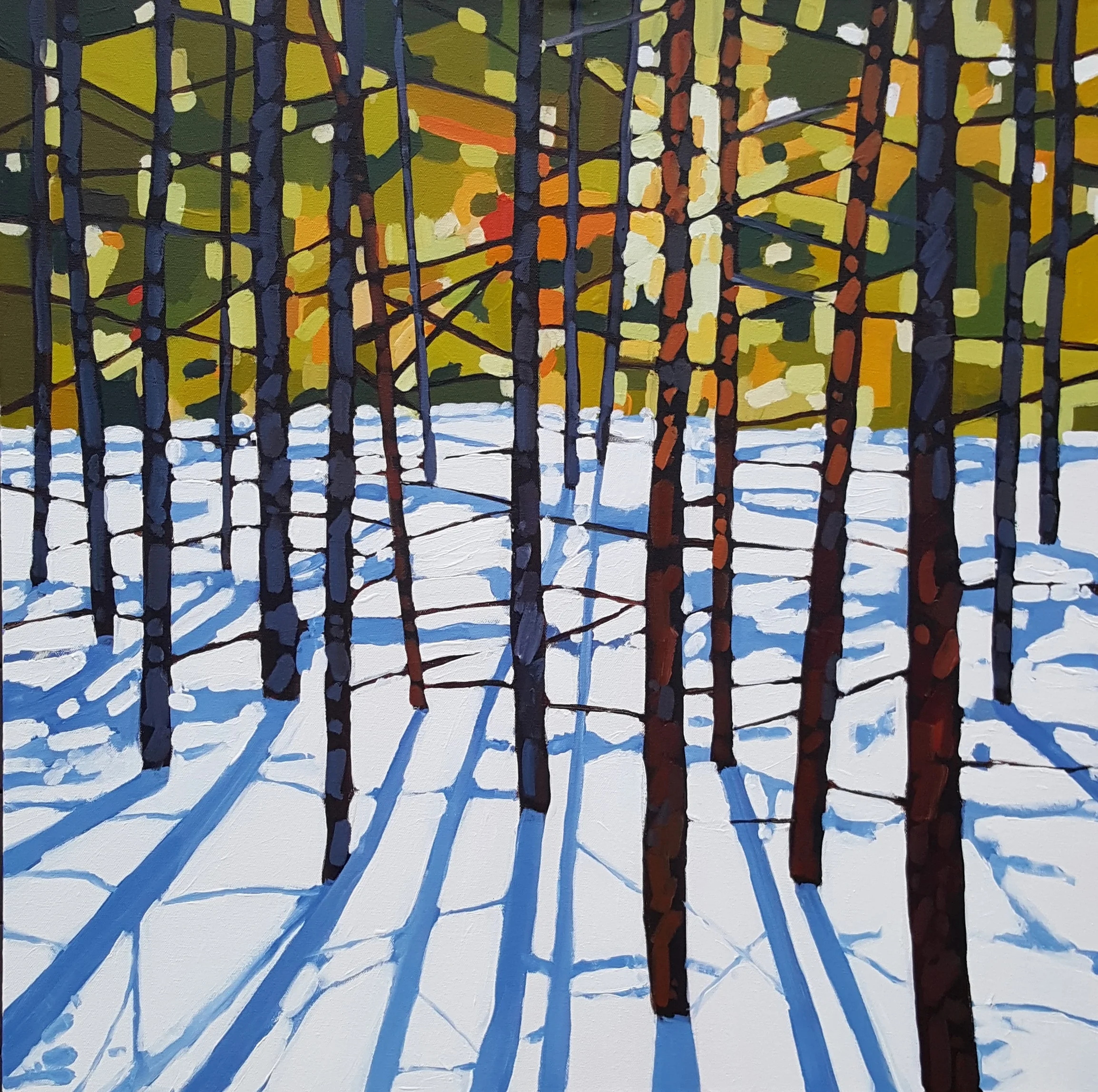 winter panes 24x24 acrylic on canvas