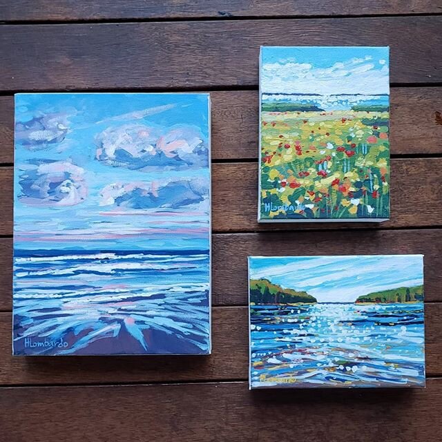 📍📍📍ALL SOLD📍📍📍Time for Affordable Art! A few new minis now available. Please message me here (vs comment)- first come by timestamp. #hlombardoartist . . .
.
#1- &quot;Lowtide Wells&quot; 12x9 acrylic on canvas. $200 +$10 s+h.
.
#2- &quot;Highes