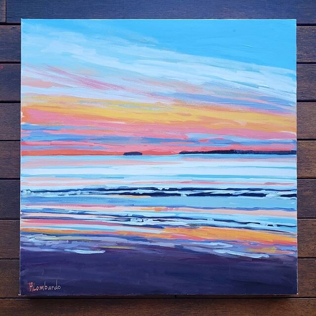 I think we are fascinated with sunrises and sunsets because unconsciously they represent hope and new beginnings. So happy with this piece and the colors and the brightness and the hope that it exudes. &quot;A New Beginning&quot; 30x30 acrylic on can