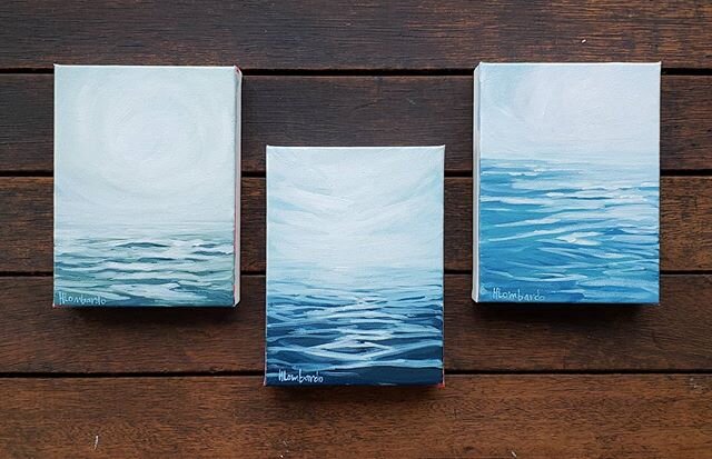 Offered as a set of 3: &quot;Fog Series I,II, and III&quot; for $285 + $10 s/h. Each is  8x6 acrylic on canvas, ready to hang. Perfect for that small space that needs just a little something. Message me if interested- first come by timestamp. #hlomba