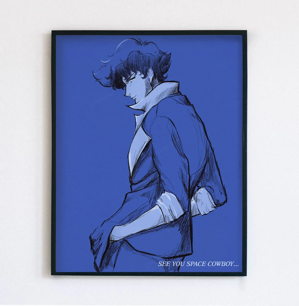 Póster «¡Te Veo Vaquero Del Espacio! Cowboy Bebop Spike Lienzo Para Fumar De Anthonyams