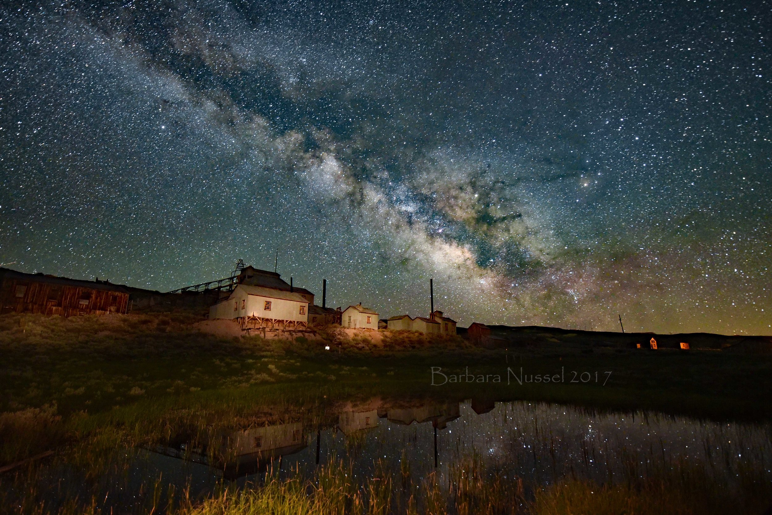 Standard Stamp Mill and Milky Way with reflections