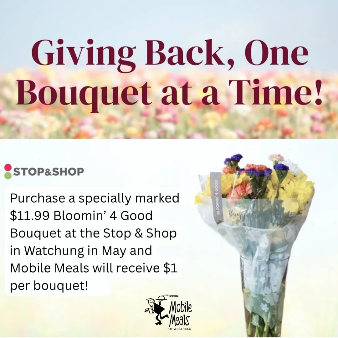 For the entire month of May, Stop and Shop in Watchung will donate $1 to Mobile Meals for every specially marked bouquet of flowers sold! Perfect for Mother&rsquo;s Day this Sunday! 

@clarktownshipnj @townshipofcranford @fanwoodborough @garwoodnj @m