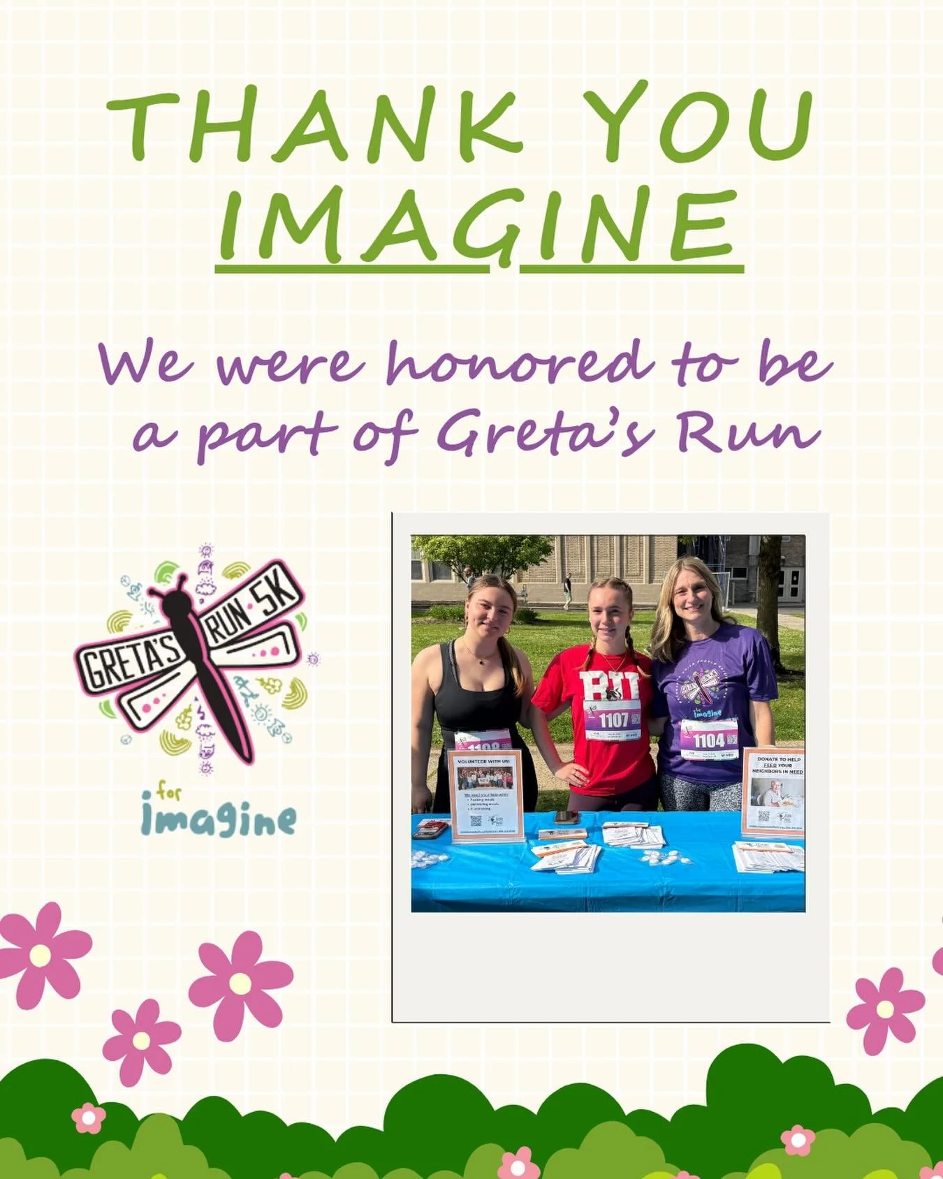 We are still flying high from Greta&rsquo;s Run and can&rsquo;t thank Imagine, A Center for Coping with Loss, enough for allowing us to have a table and share our mission with the 2000+ runners! It was so inspiring to see the community come together 