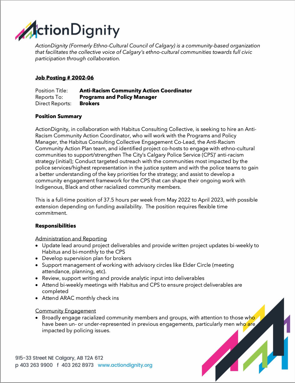 Job Opportunity! Anti-Racism Community Action Coordinator