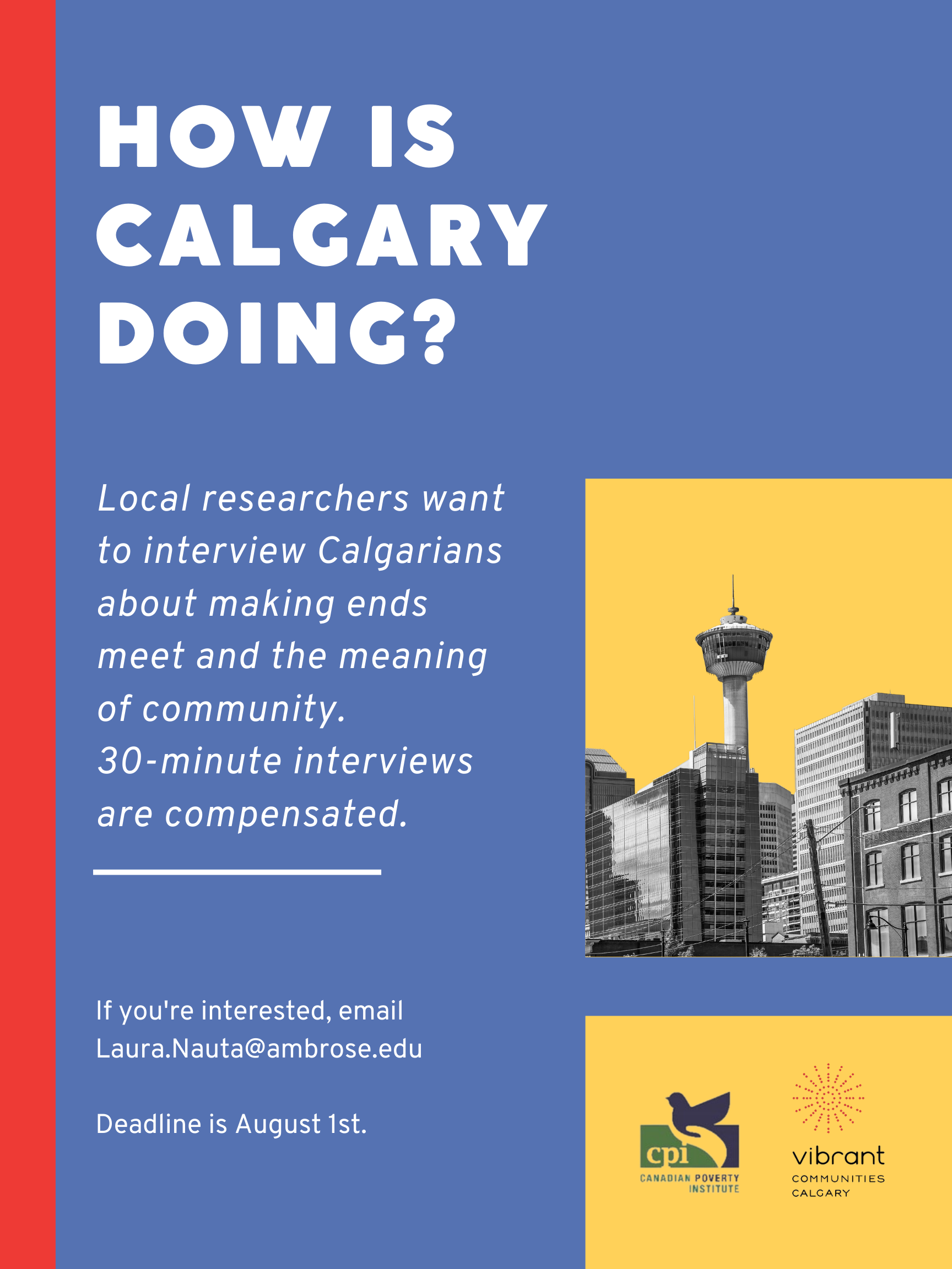 Community Wellbeing in Calgary - interview request!