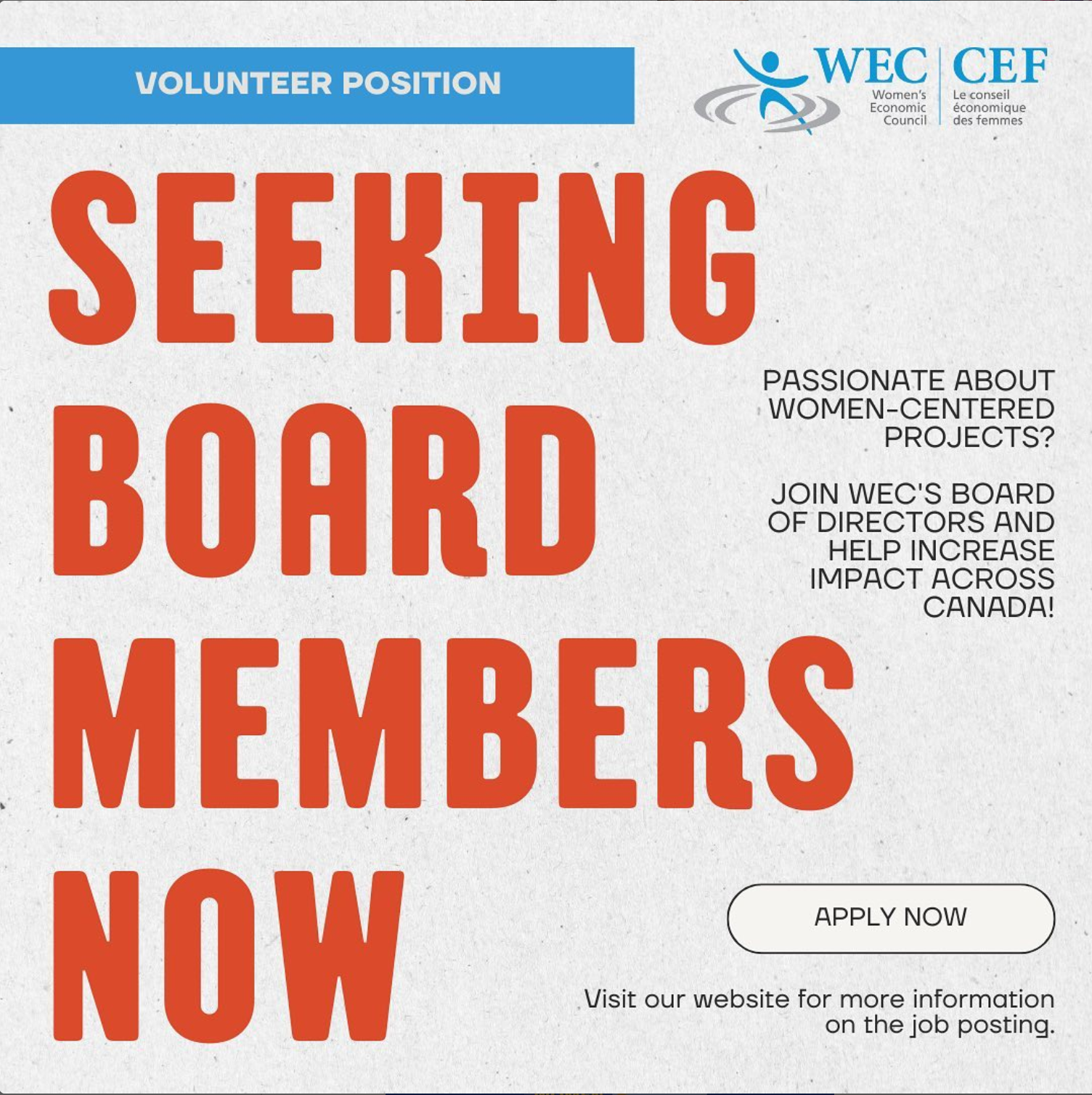 Women's Economic Council - Seeking Volunteer Board Members