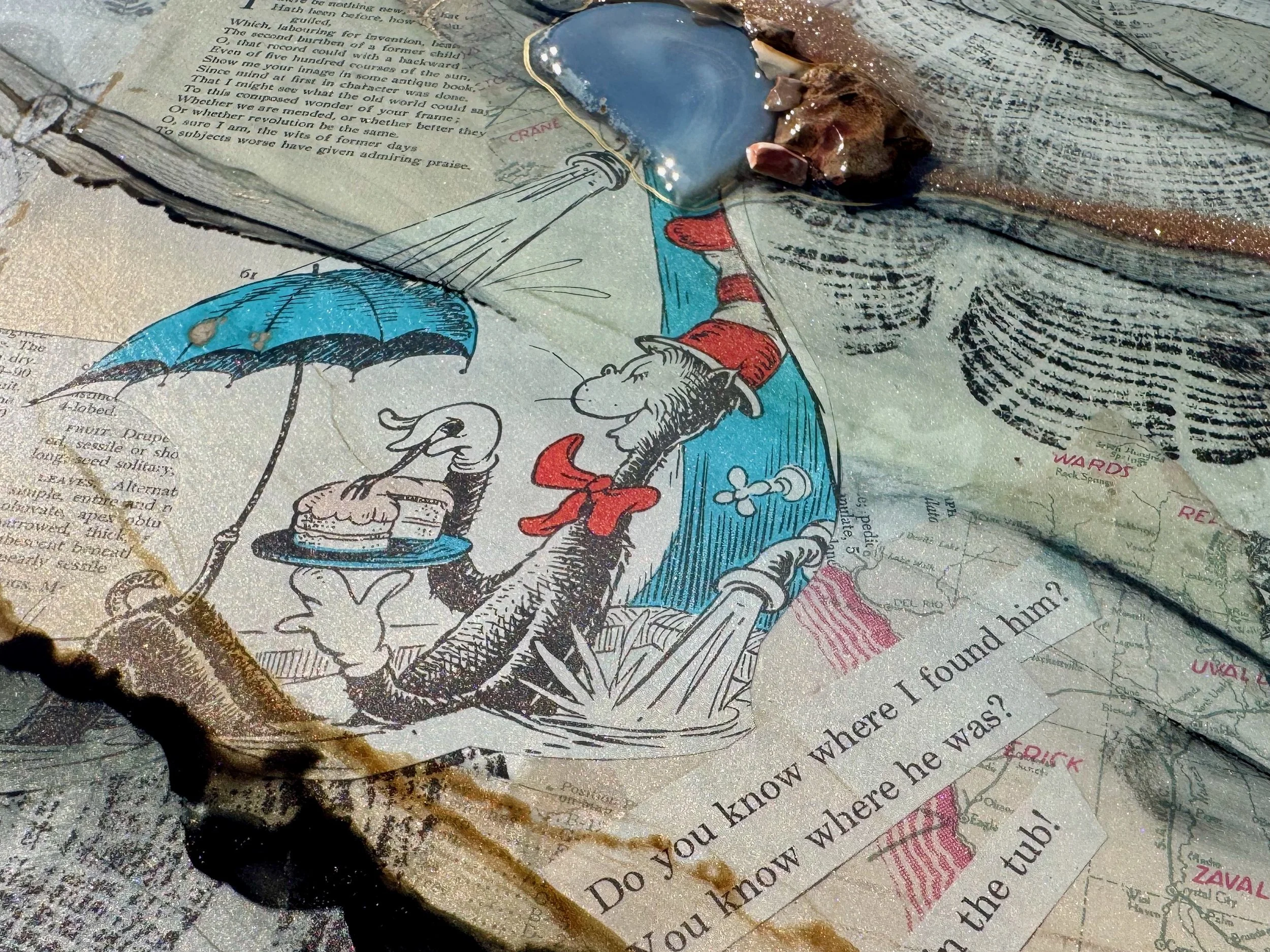 Gallery ready wall art by Austin Texas artist Anne Shackelford created with found materials and intention.