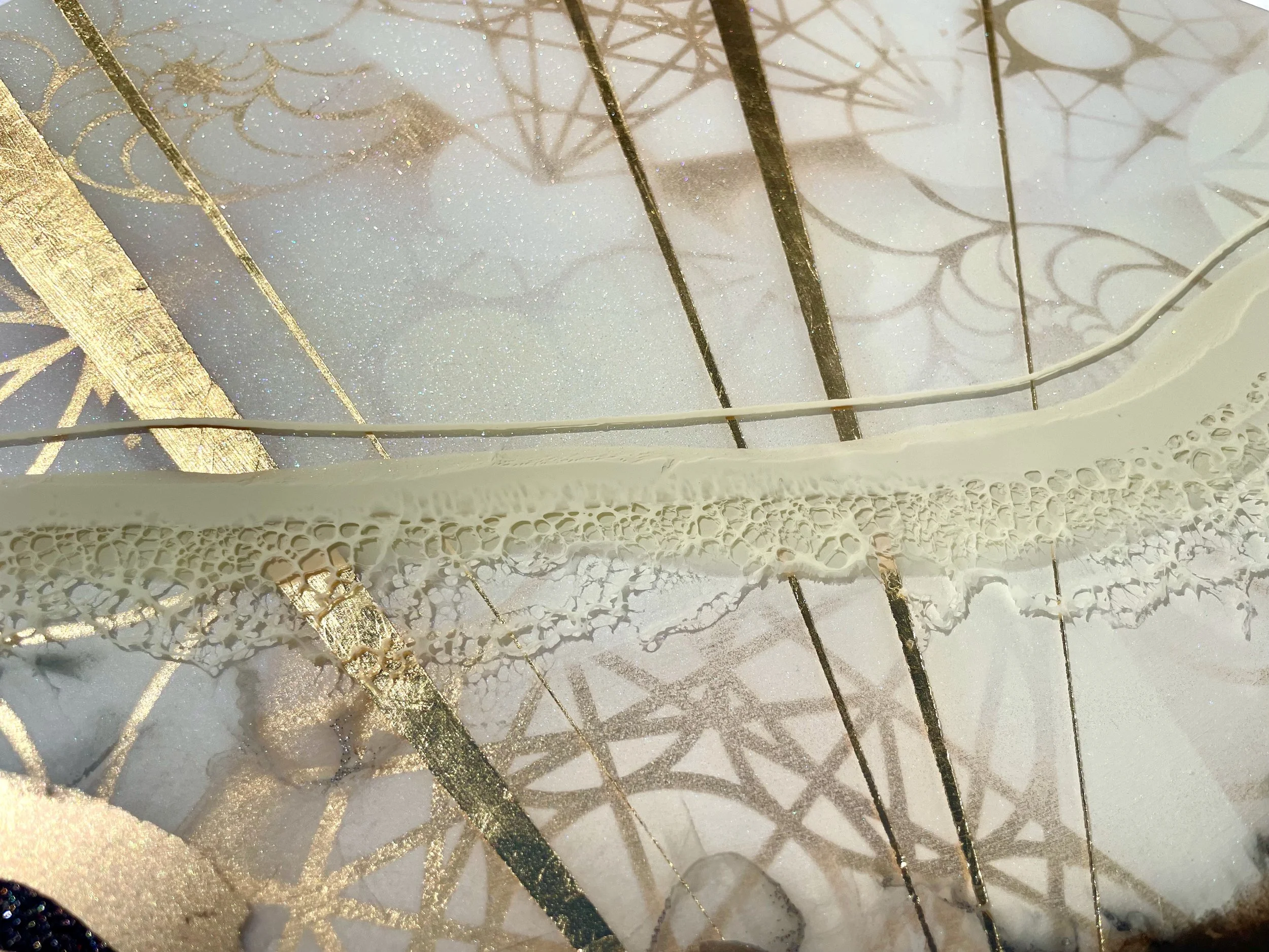 Collectible original wall art by Austin Texas artist Anne Shackelford, inspired by land and time.