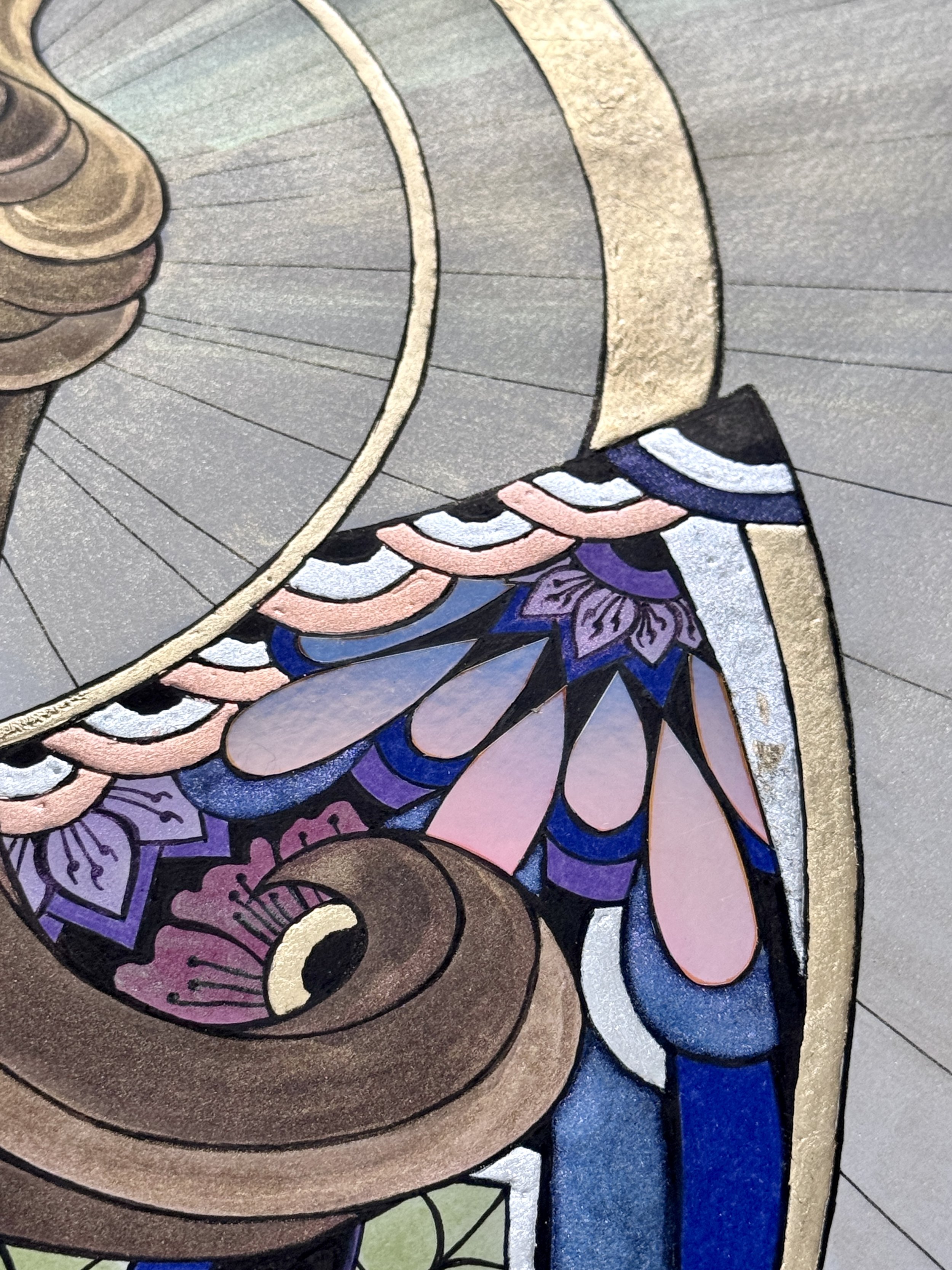 Light-responsive detail of True Nature, inspired by Archangel Ariel, guardian of the natural world