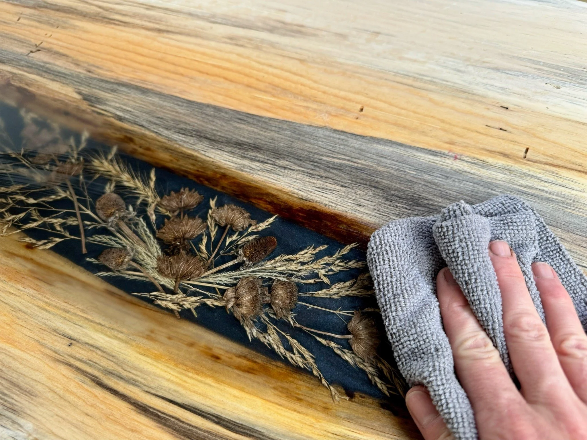 Beloved mixed media aspen wall art with gilding and natural Hill Country elements.