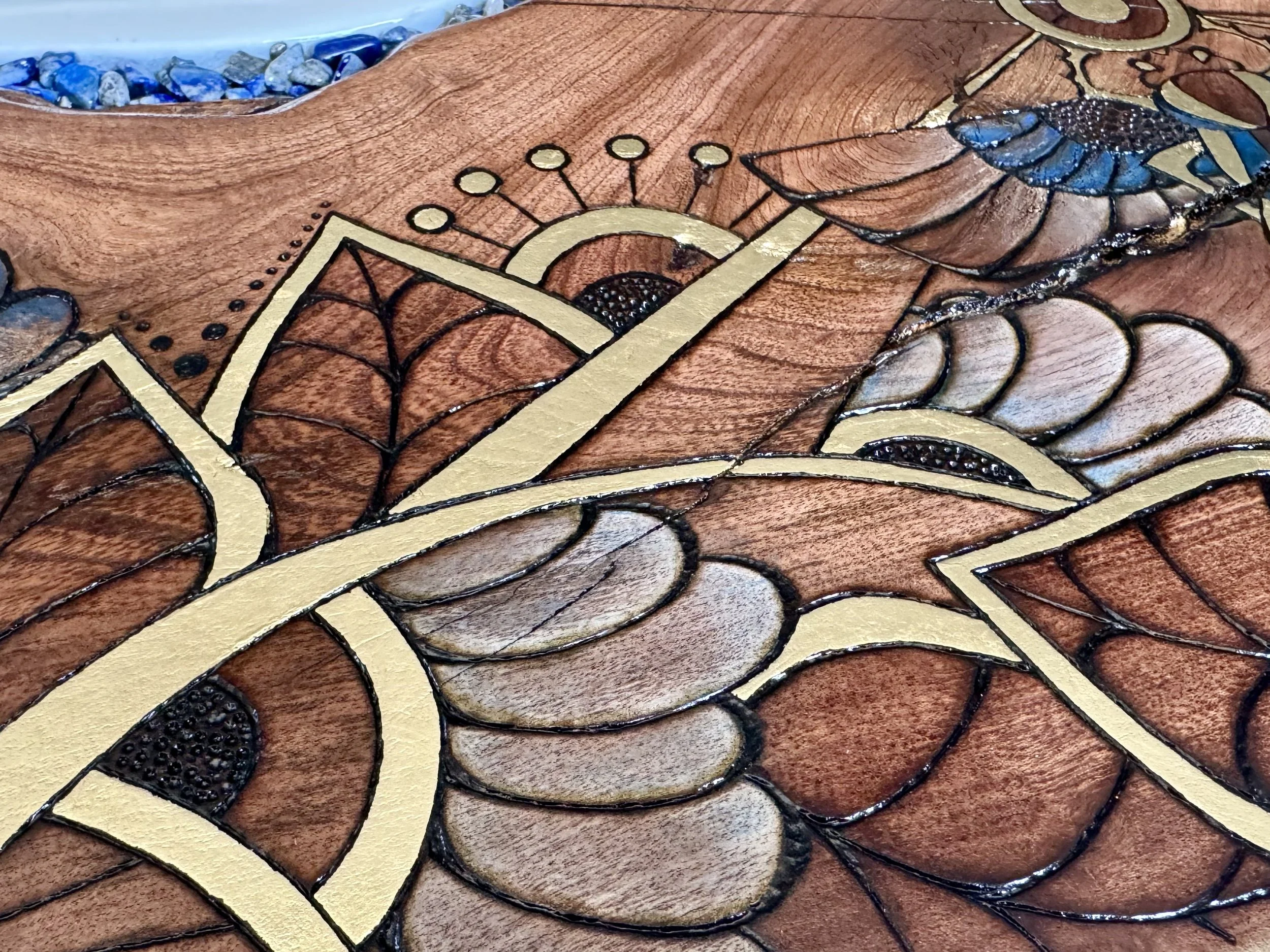 Gallery ready Saturn themed wall art with elemental materials and symbolic imagery