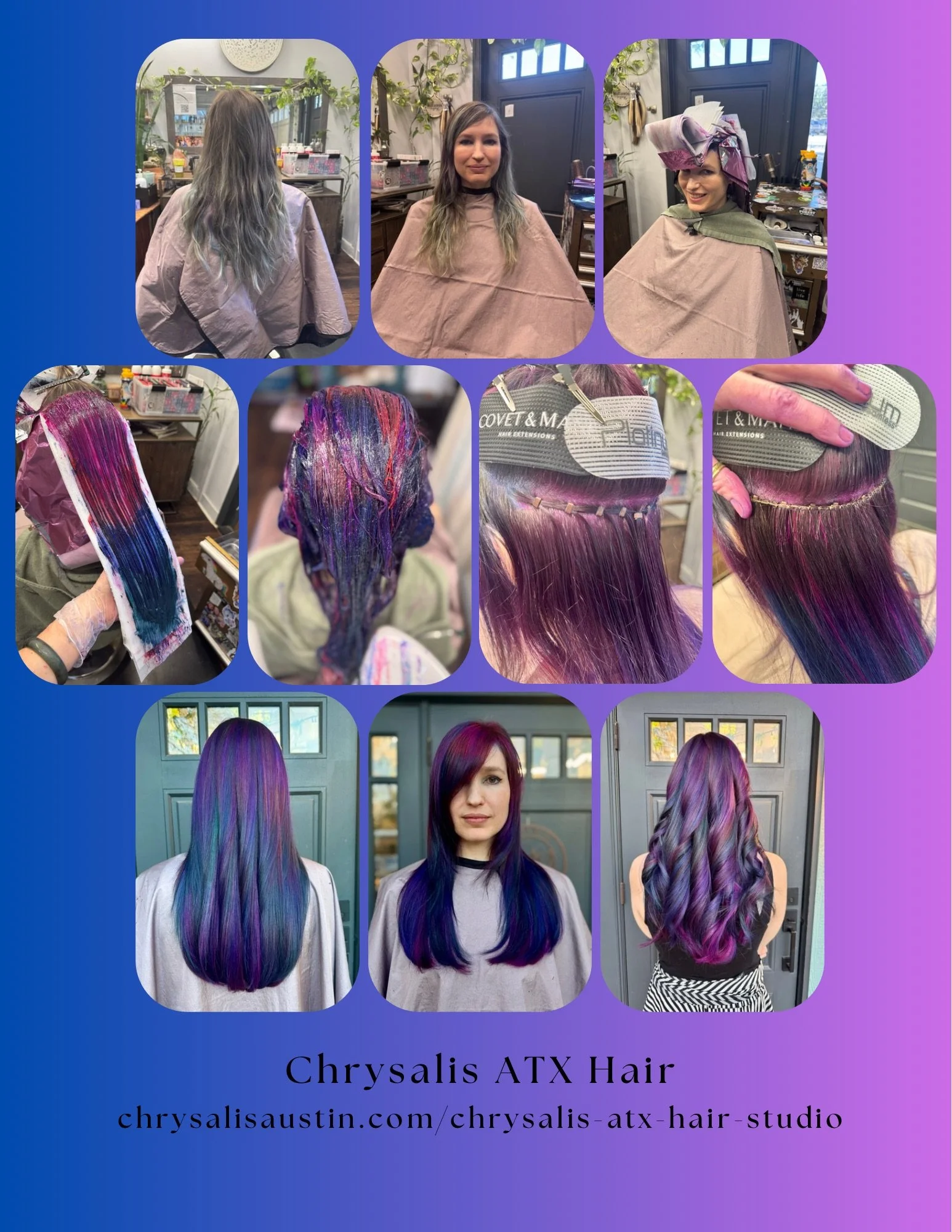 Oil slick color melt and extensions transformation