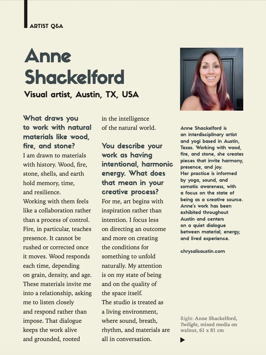 Anne Shackelford Featured Artist – Art Seen Magazine Spring 2026