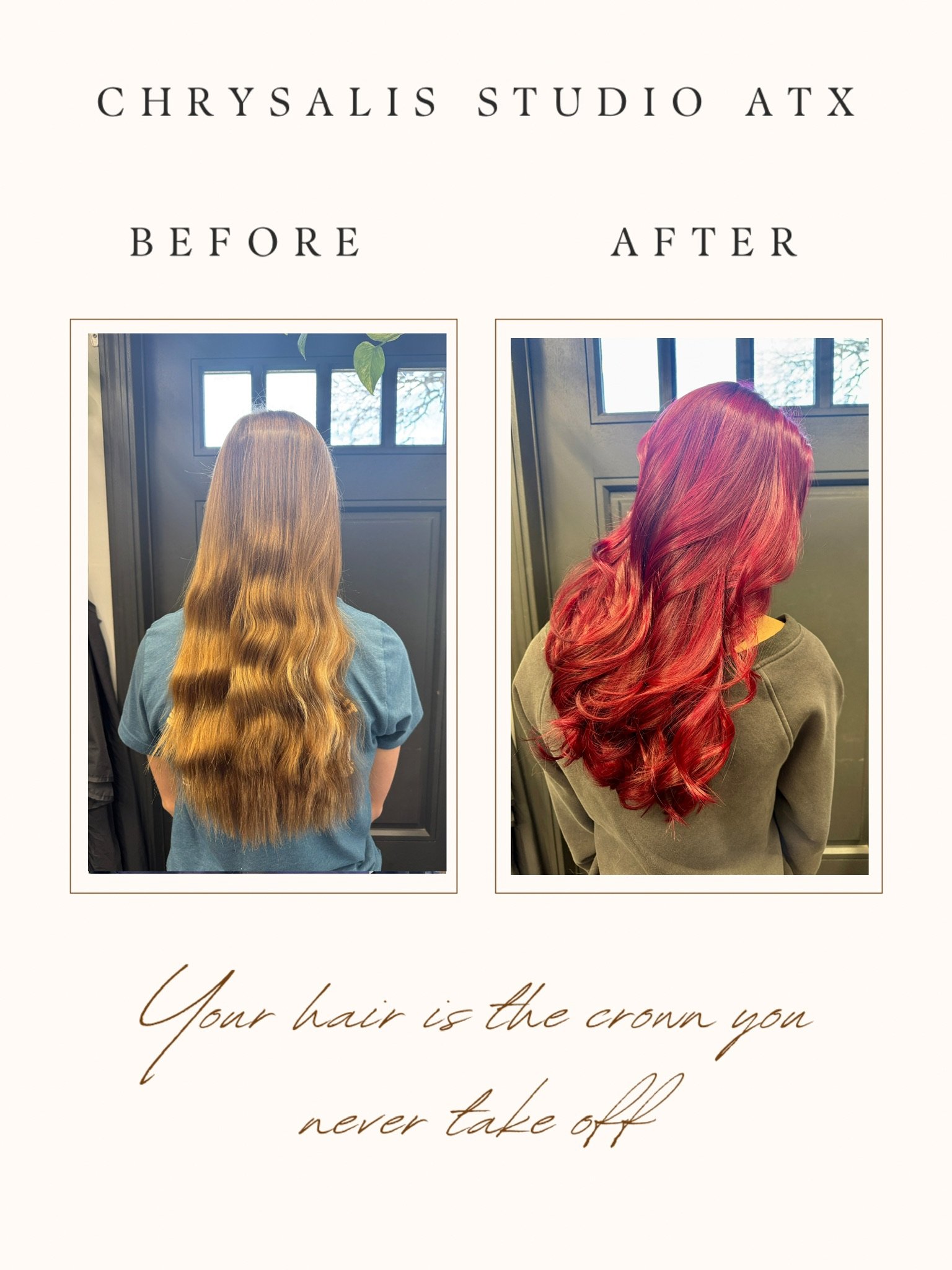Little Mermaid Ariel Inspired Magenta Red Hair Transformation | Austin Hair Color | Chrysalis ATX