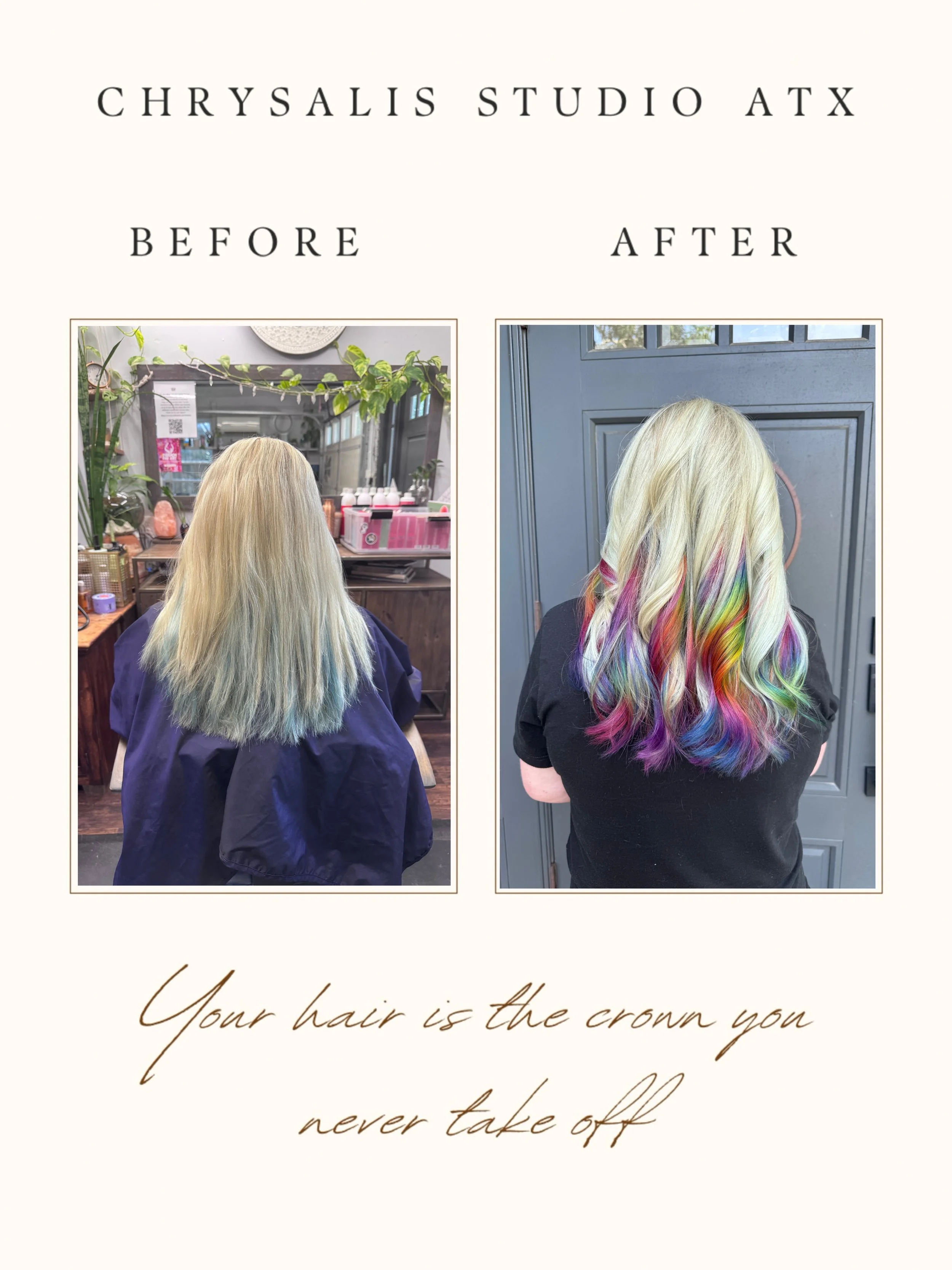 Platinum Blonde with Rainbow Prism Color