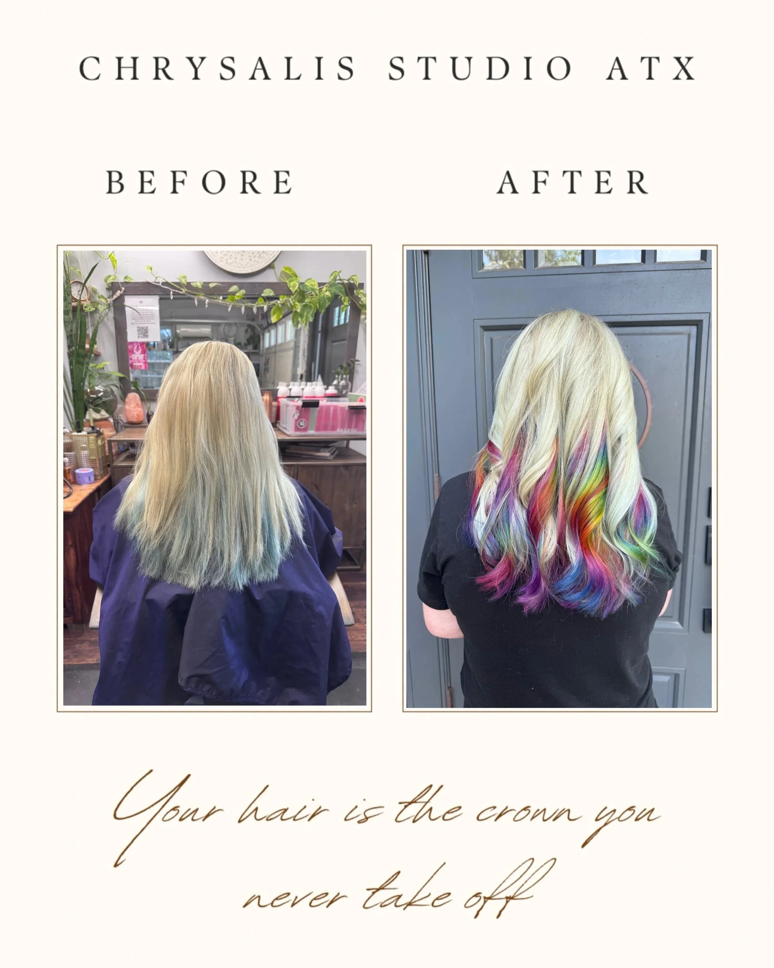 Platinum Blonde with Rainbow Prism Color