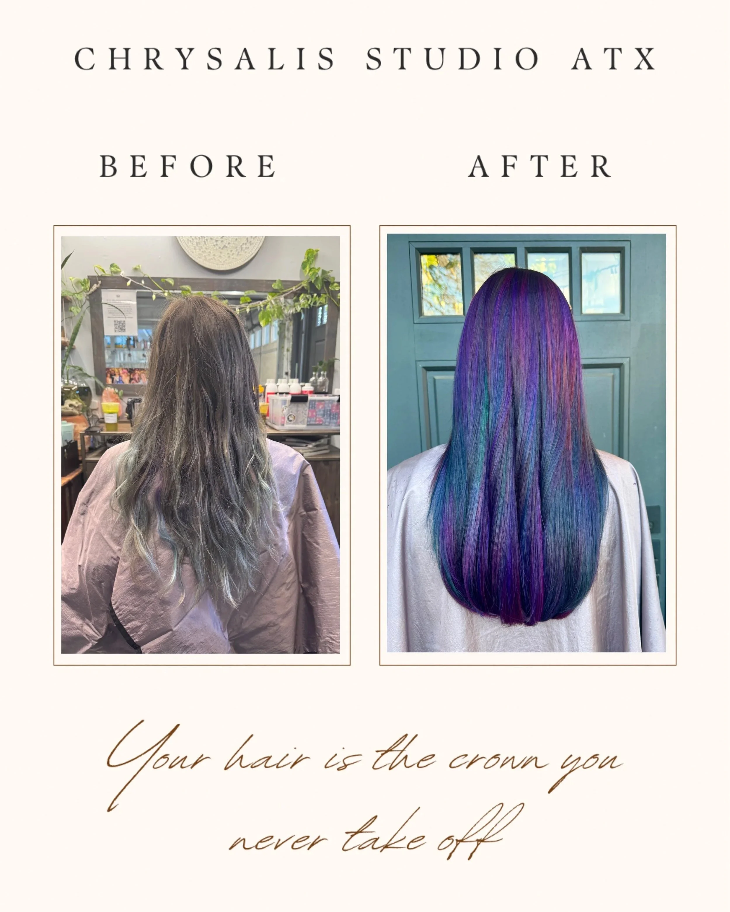 Dark rainbow & extensions in Austin, TX