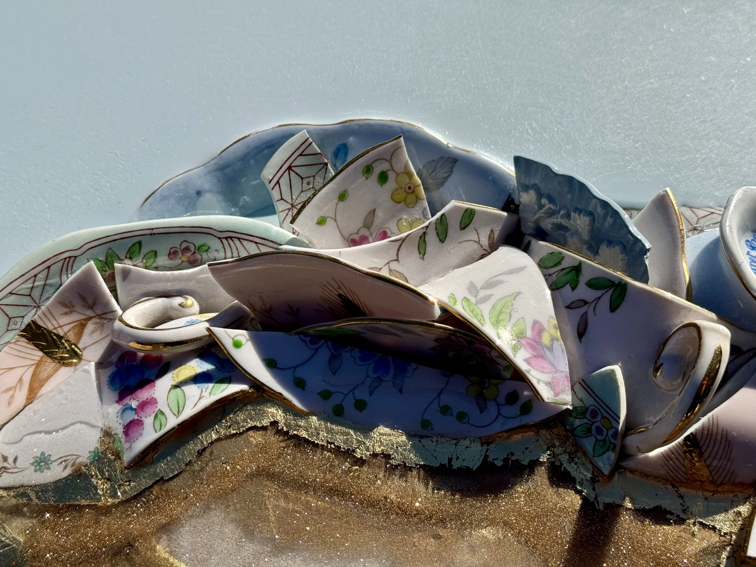 Symbolic wall art with hidden elements woven into the surface