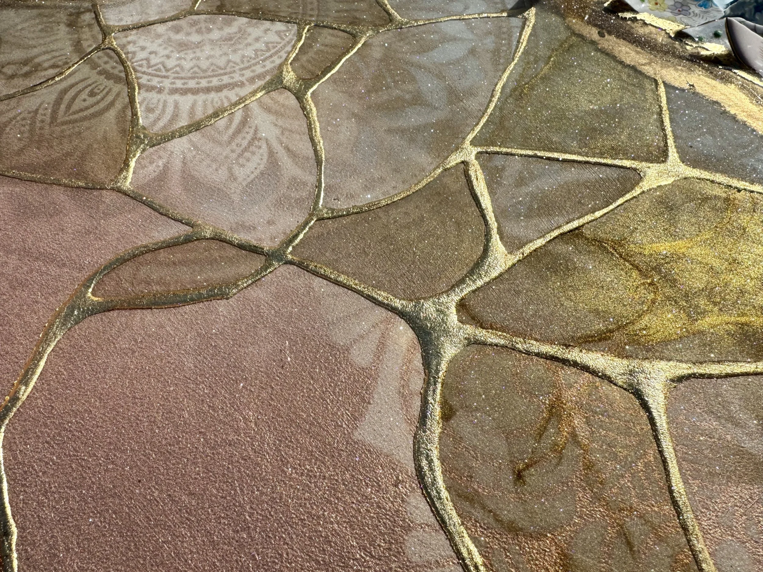 Mixed media wall art honoring memory through familiar materials