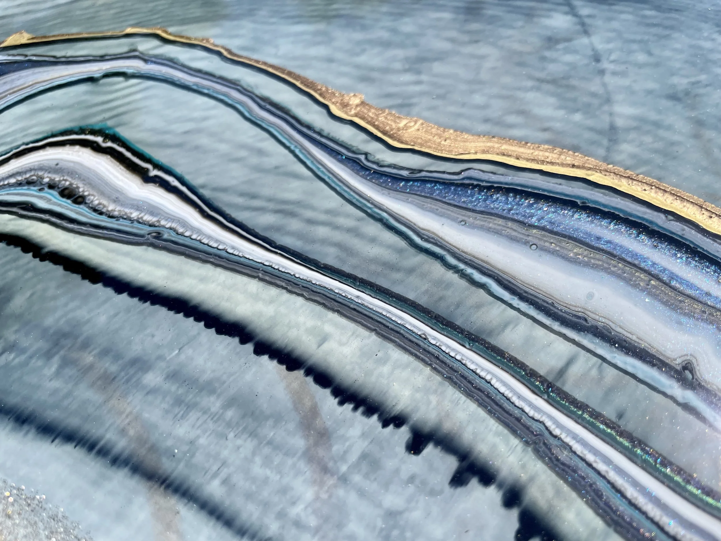 Original wall art featuring hidden geometry and luminous layered surface