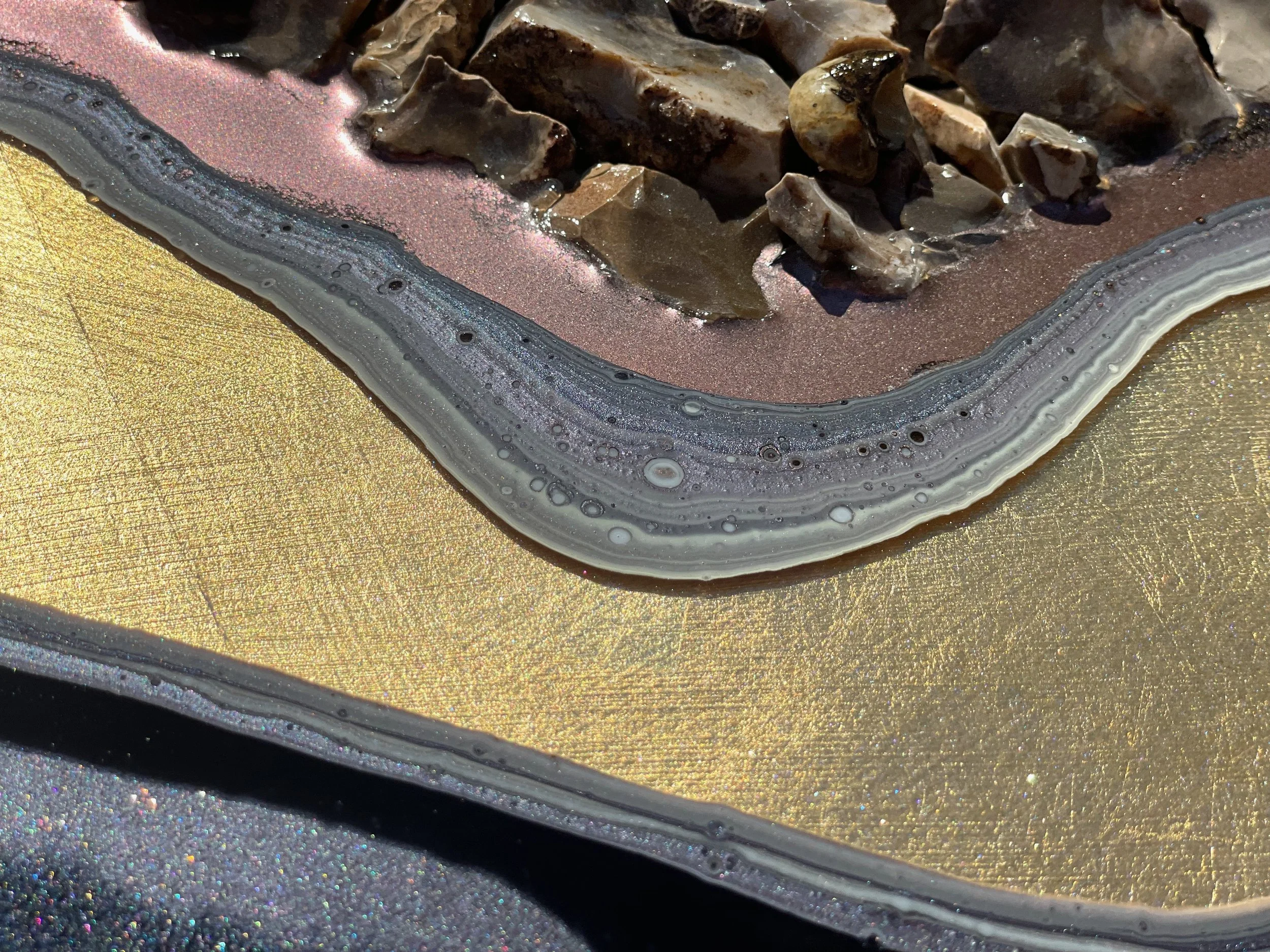 Gallery ready wall art by Austin artist Anne Shackelford using natural materials and mixed media.