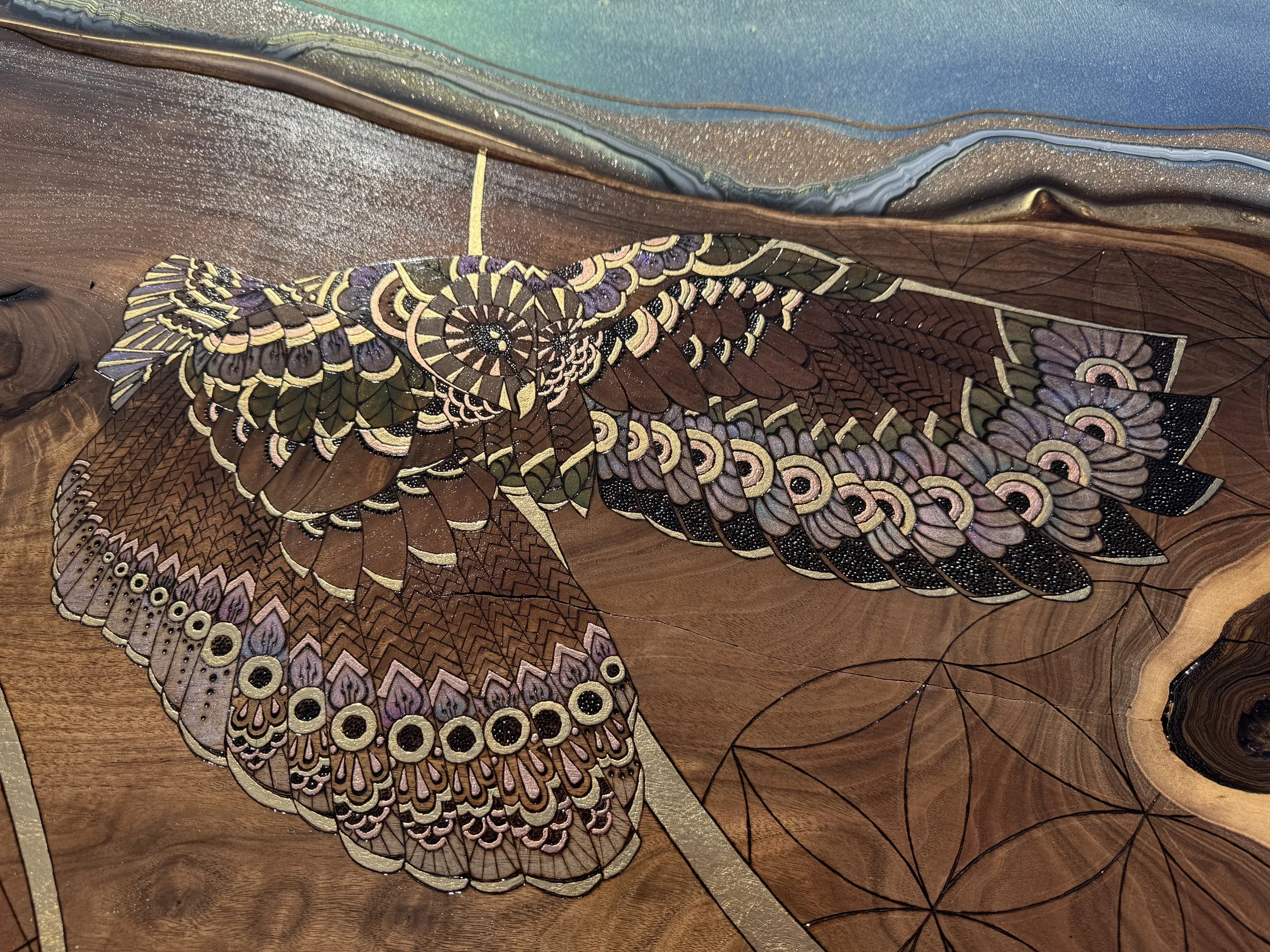 Owl wall art by Austin Texas artist Anne Shackelford