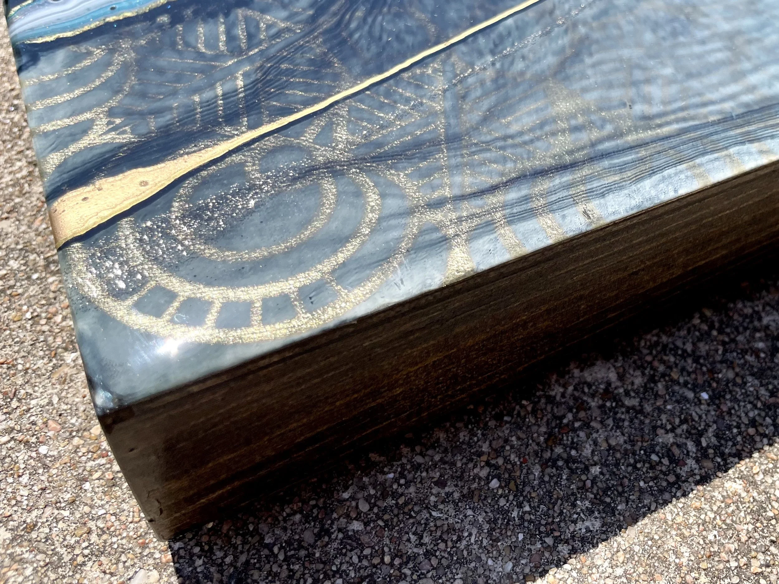 Gallery ready wall art with reflective mixed media surface