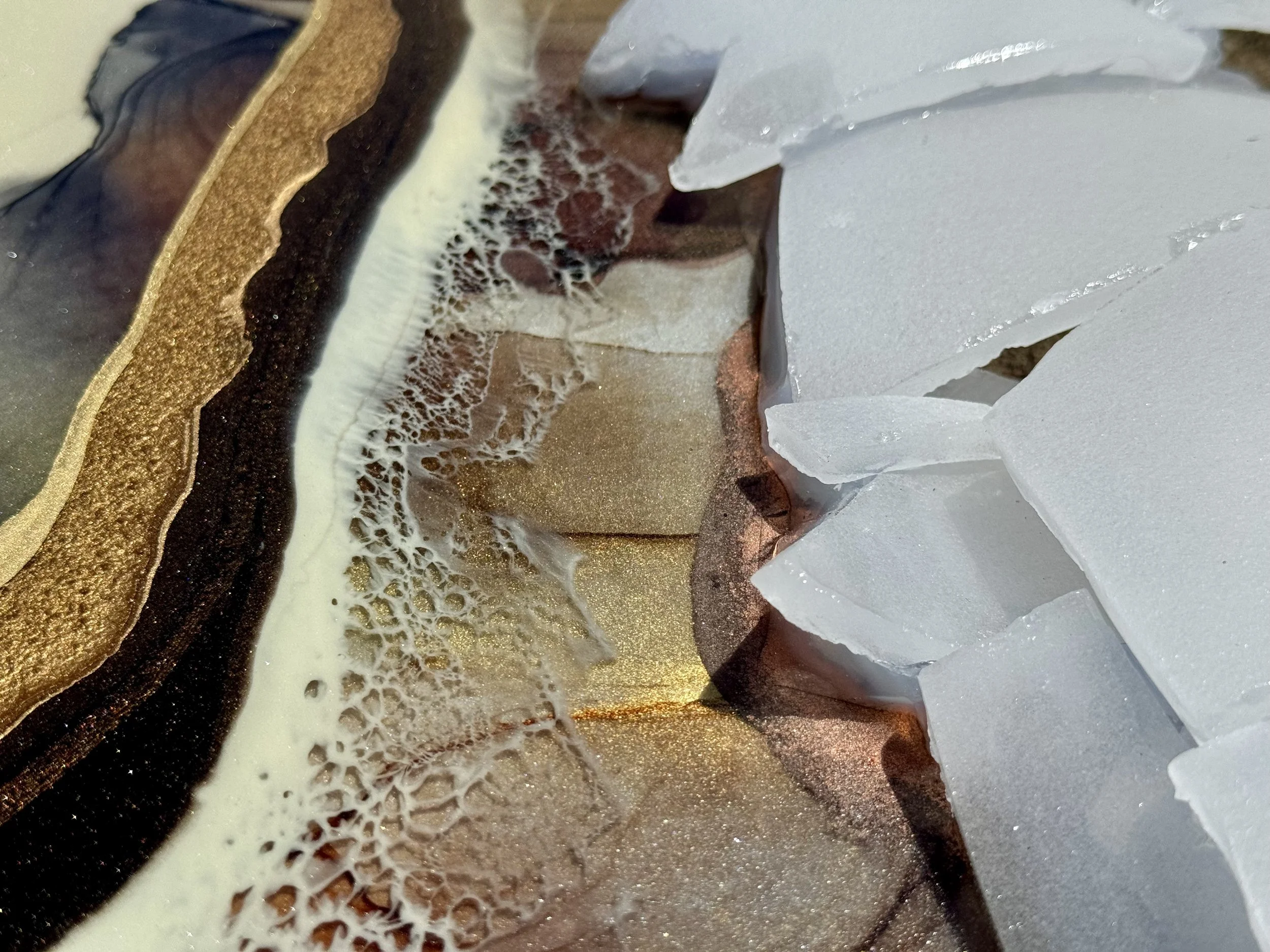 Reconstructed wall art created from a previously broken piece