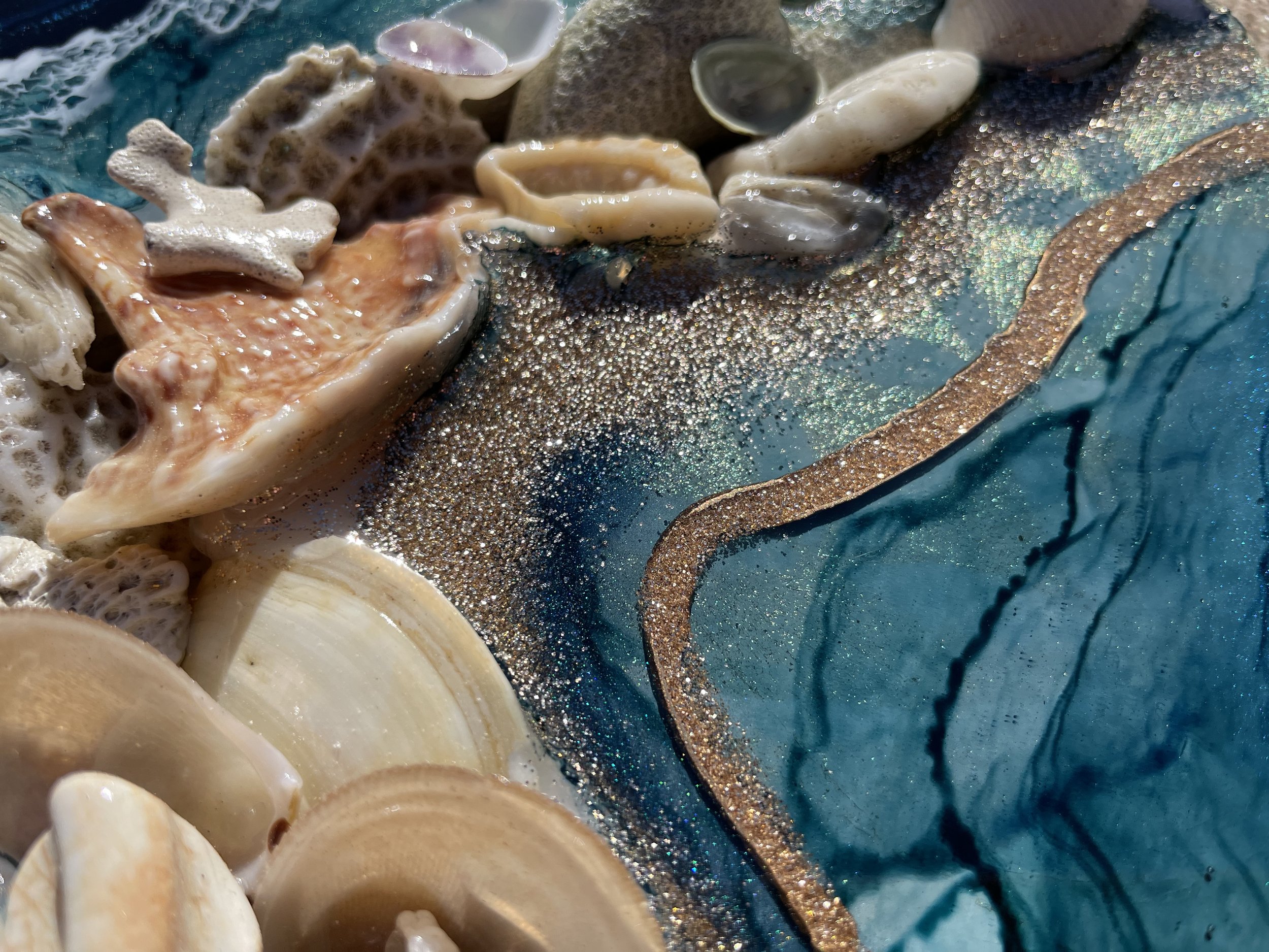 Mixed media wall art created as a holiday gift with natural elements