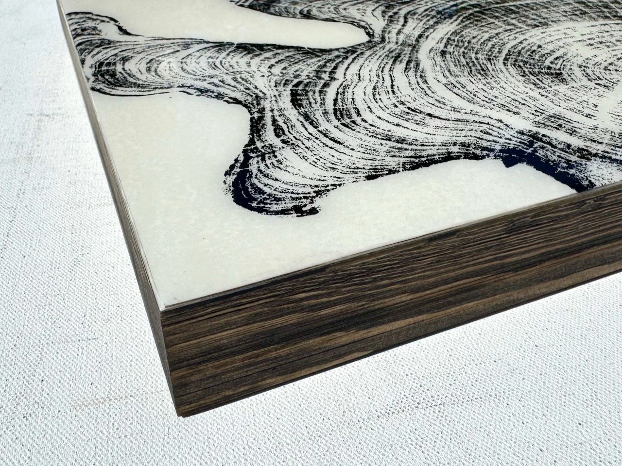 Resin-coated wall art featuring hand-inked Texas Juniper print. A soft, soul-filled impression of nature’s geometry.