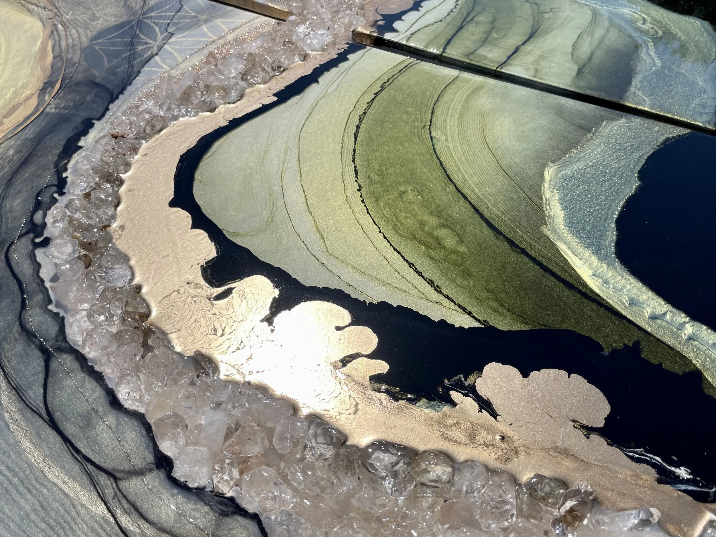 Mixed media diptych wall art with sound based symbolism