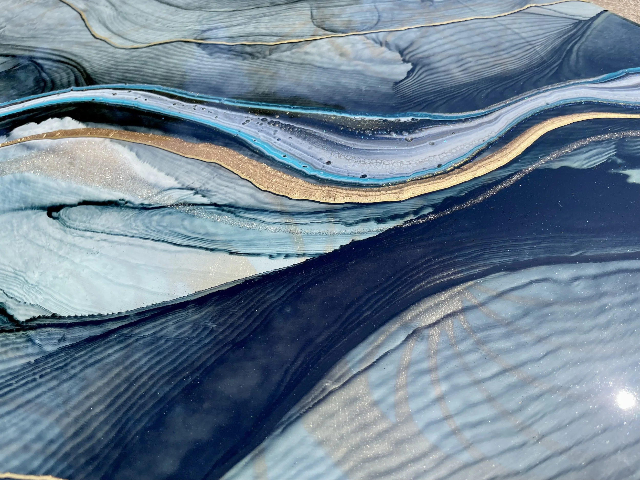 Original mixed media wall art with hidden geometric structure