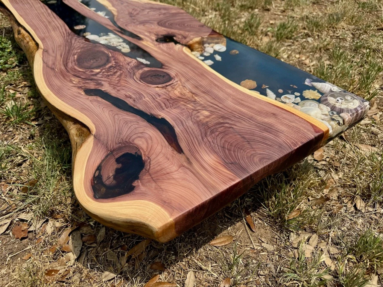 Texas Hill Country juniper transformed into a contemporary art table.