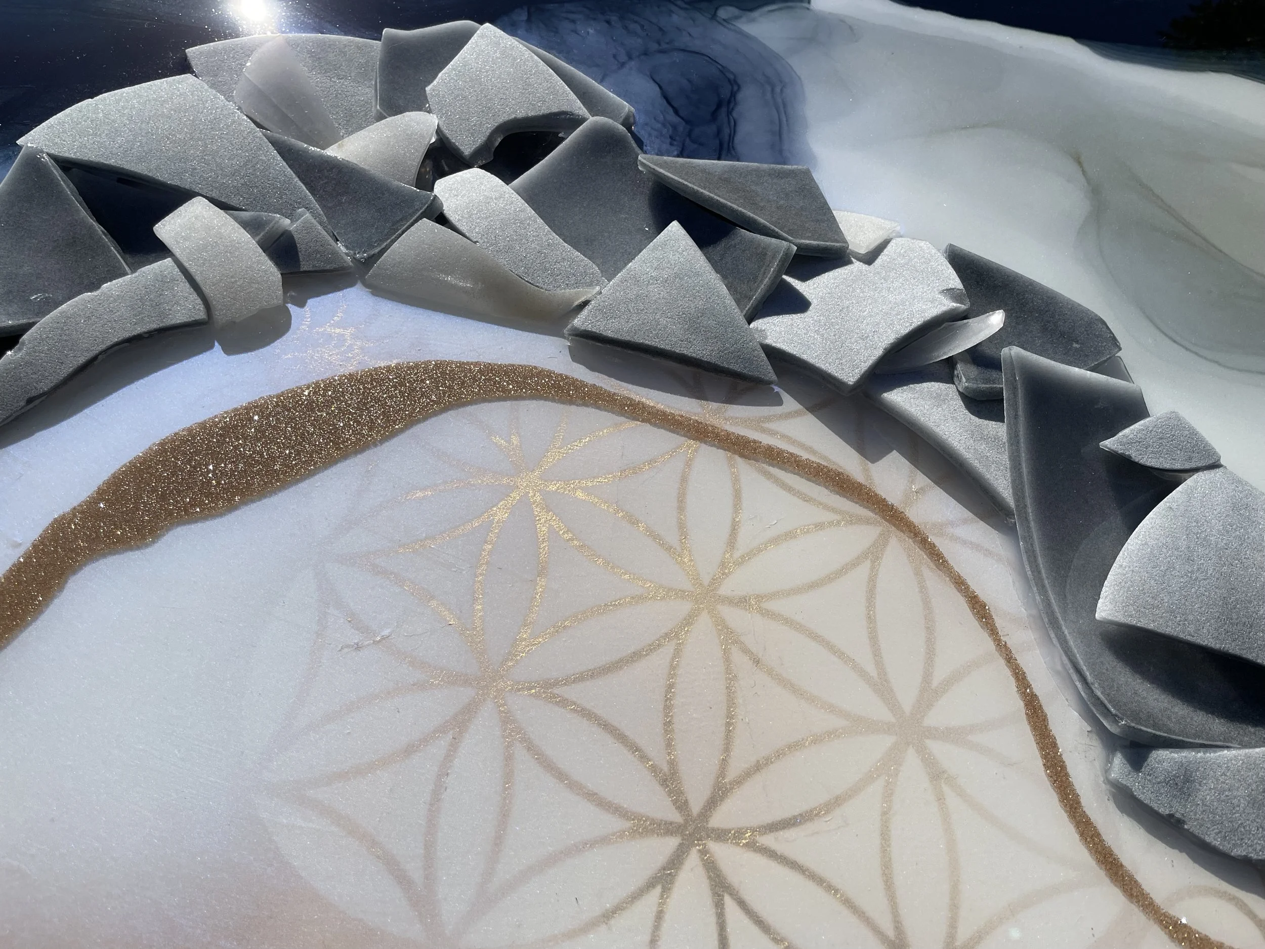 Meditation inspired wall art exploring sound as the essence of energy