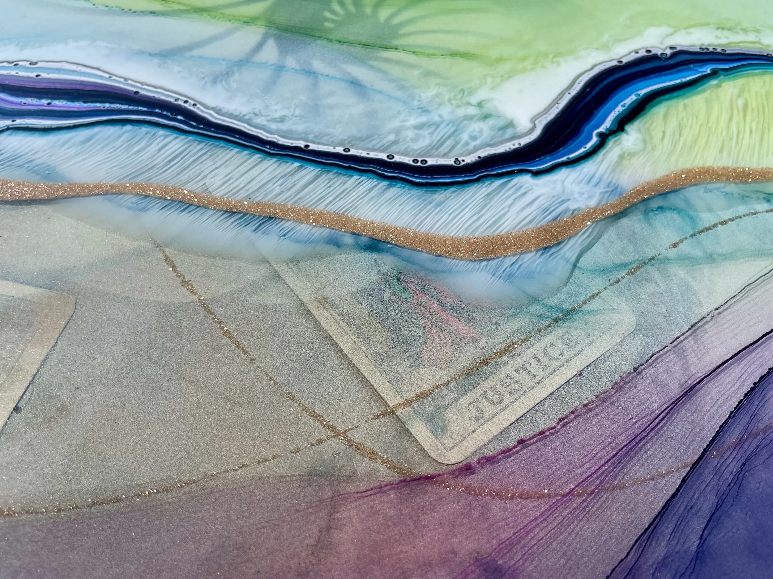 Abstract spiritual wall art by Anne Shackelford, nature inspired mixed media artwork created in Texas.