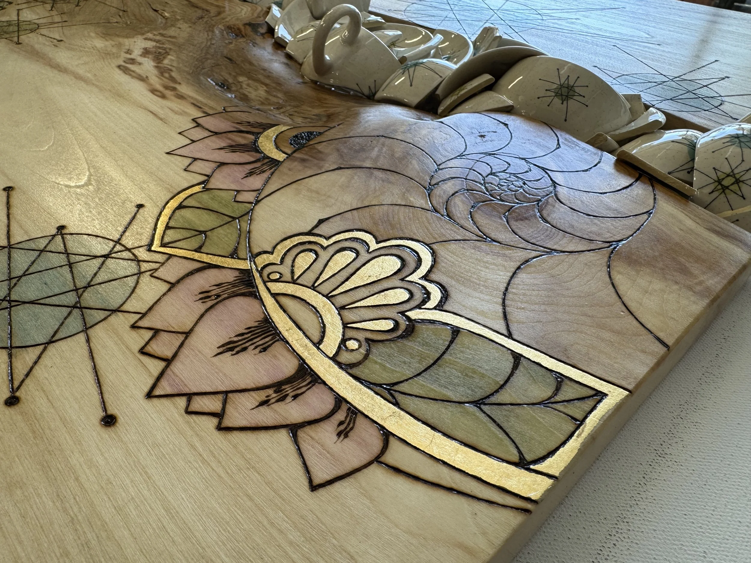 Gallery ready wall art created with family collected materials