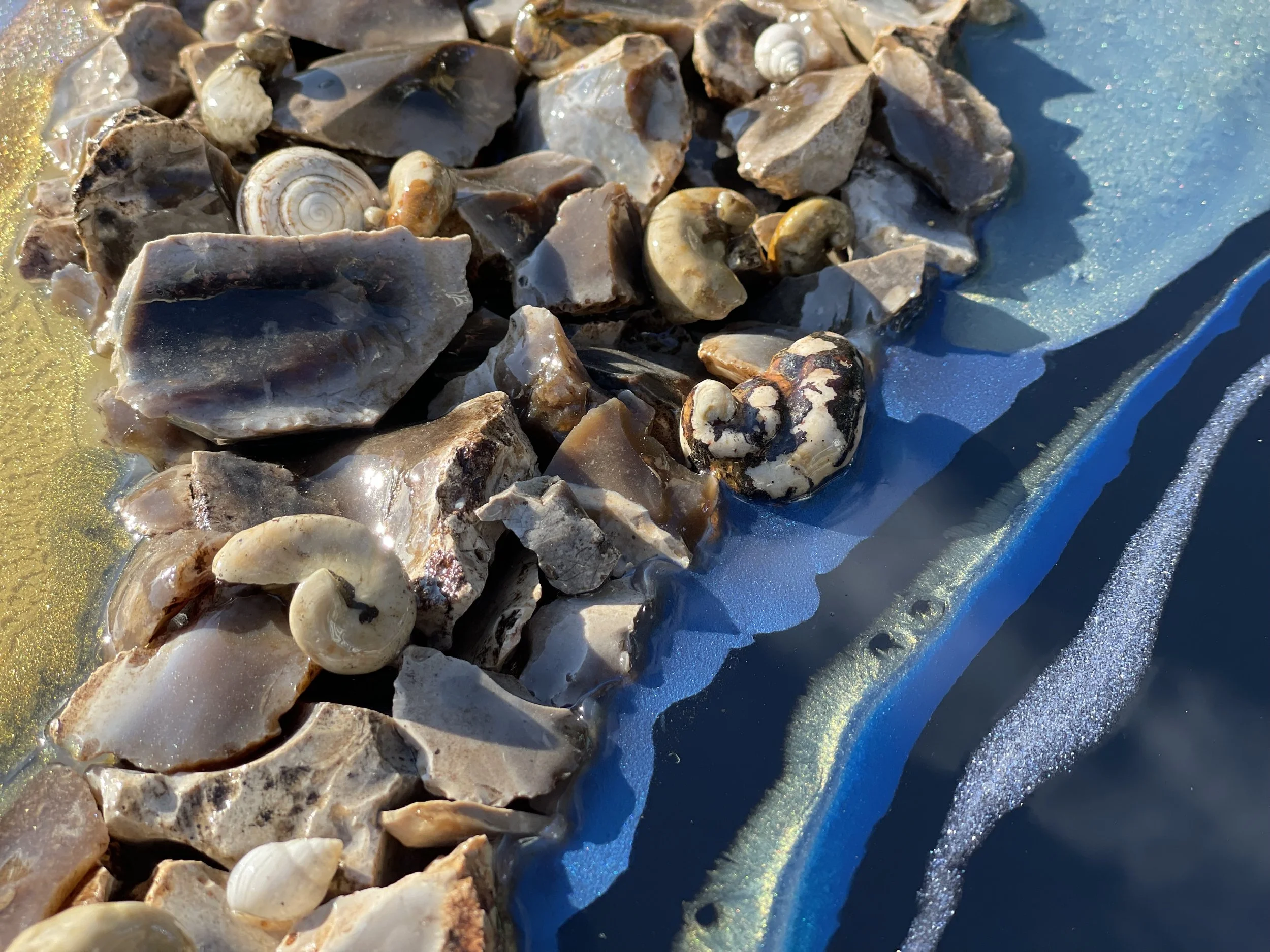 Gallery ready wall art crafted from stone and organic materials