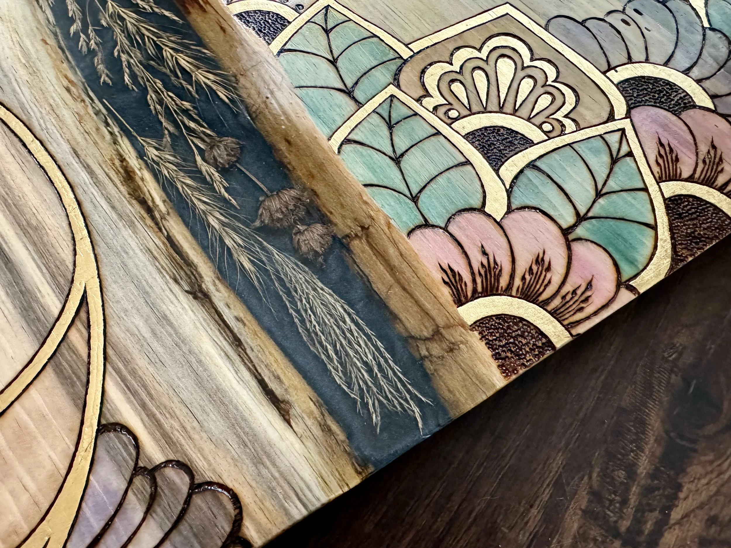 Hill Country nature-inspired wall art Beloved by Anne Shackelford, mixed media and resin.