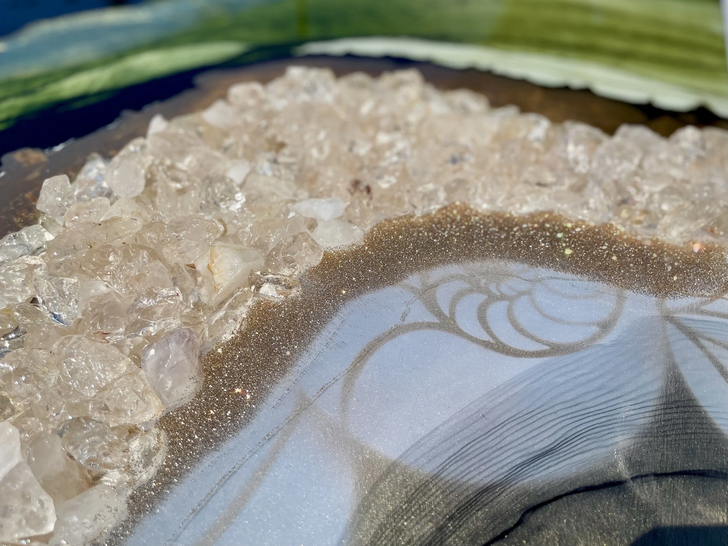 Symbolic wall art exploring sound and material through reflective form