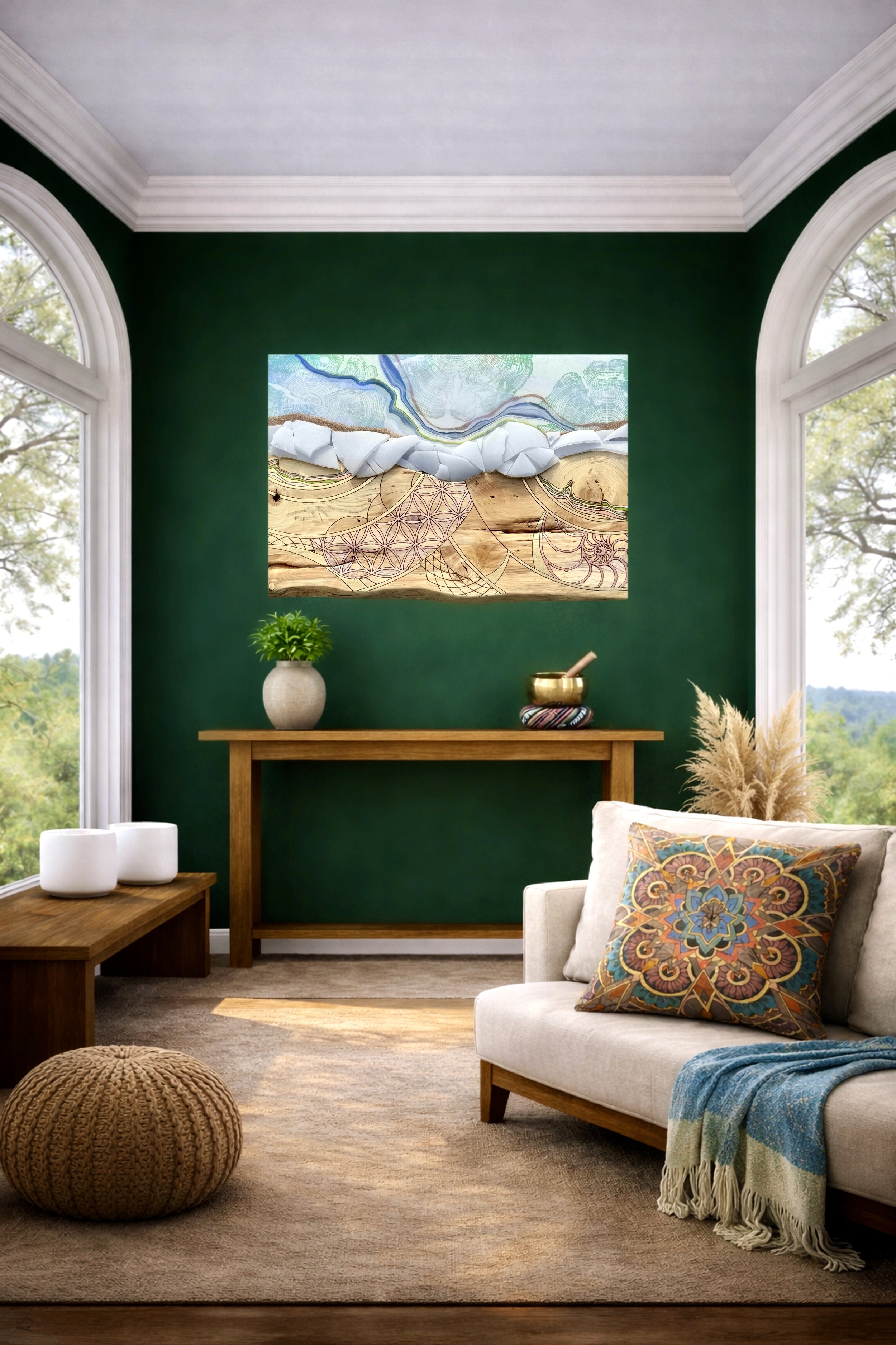 Aspen wall art by Anne Shackelford displayed in a styled interior setting