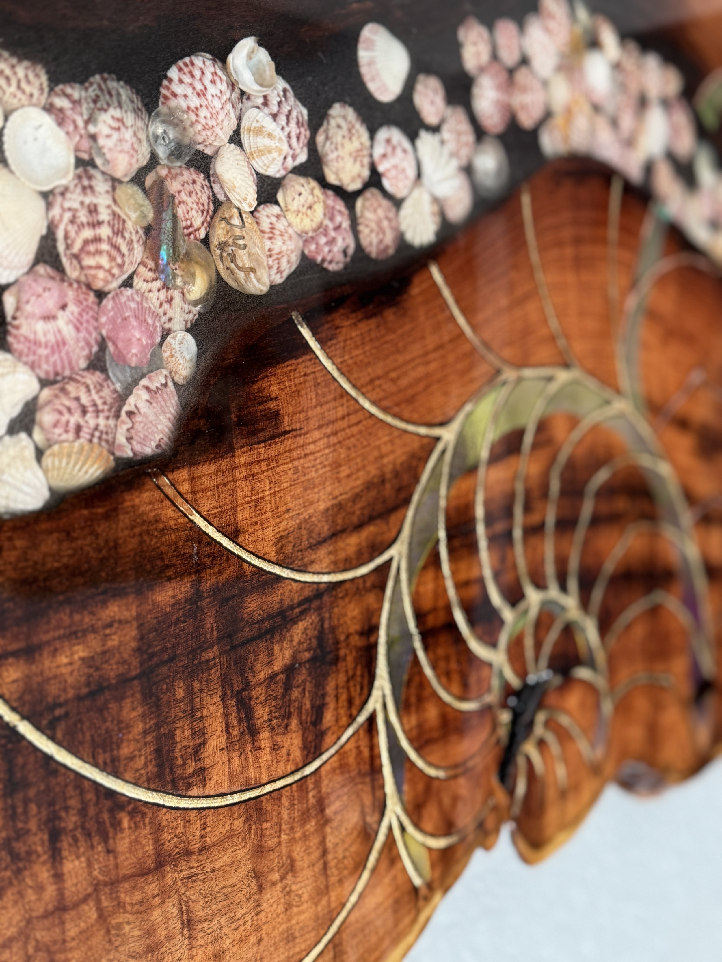 Original wall art by Austin artist using resin and shimmer