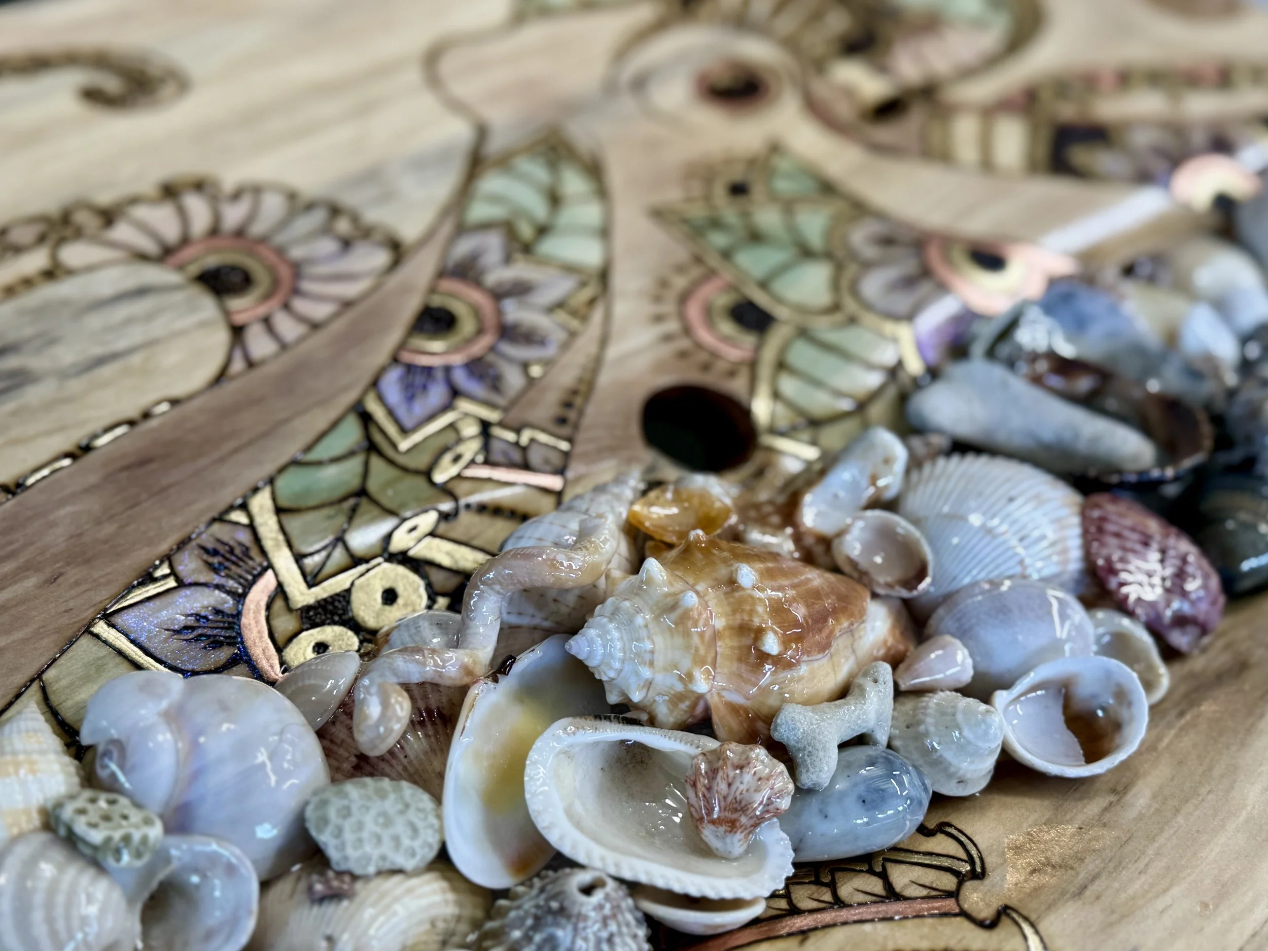 Symbolic wall art honoring continuity through natural materials