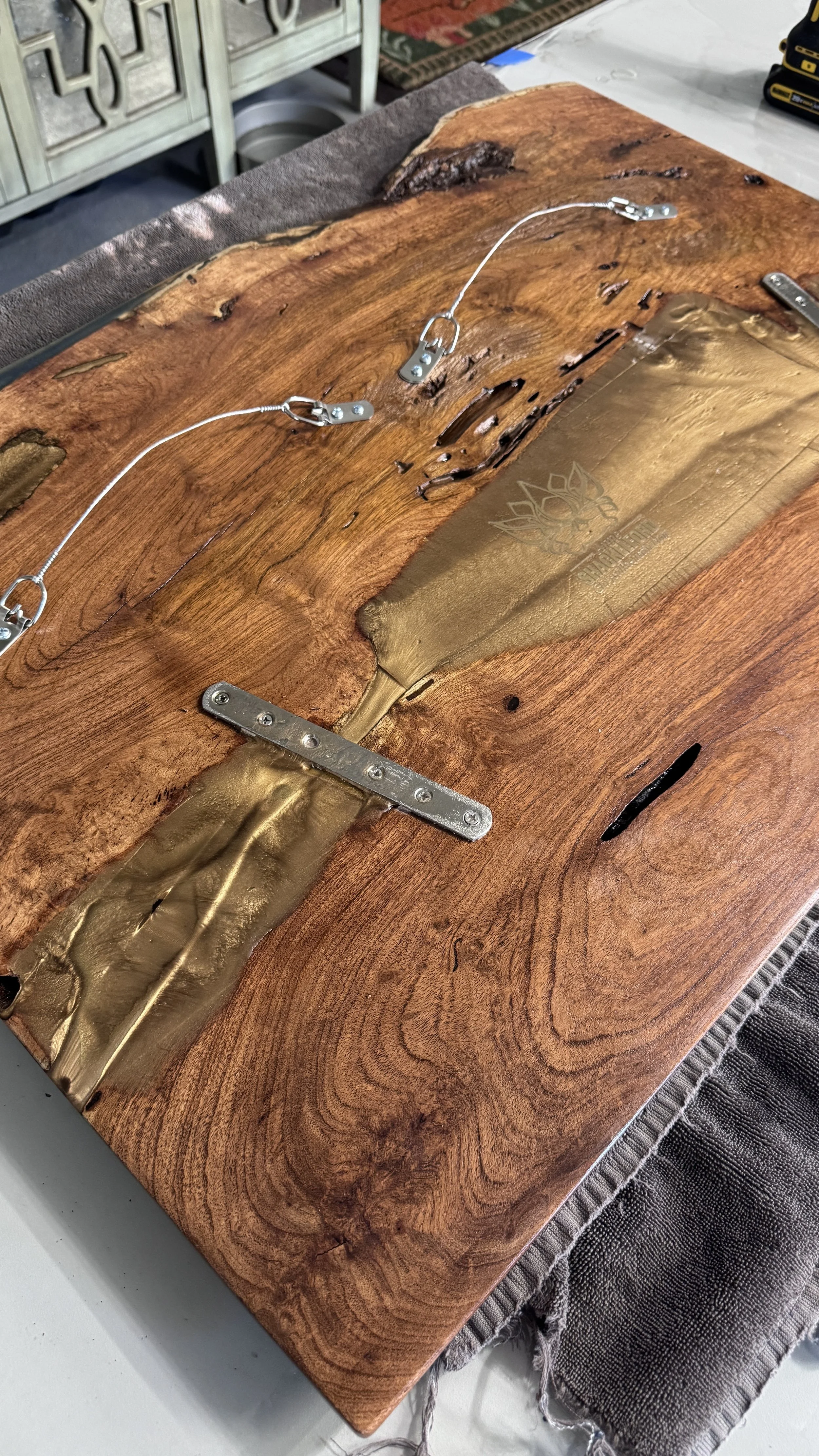Original Austin artwork made with mesquite wood and resin