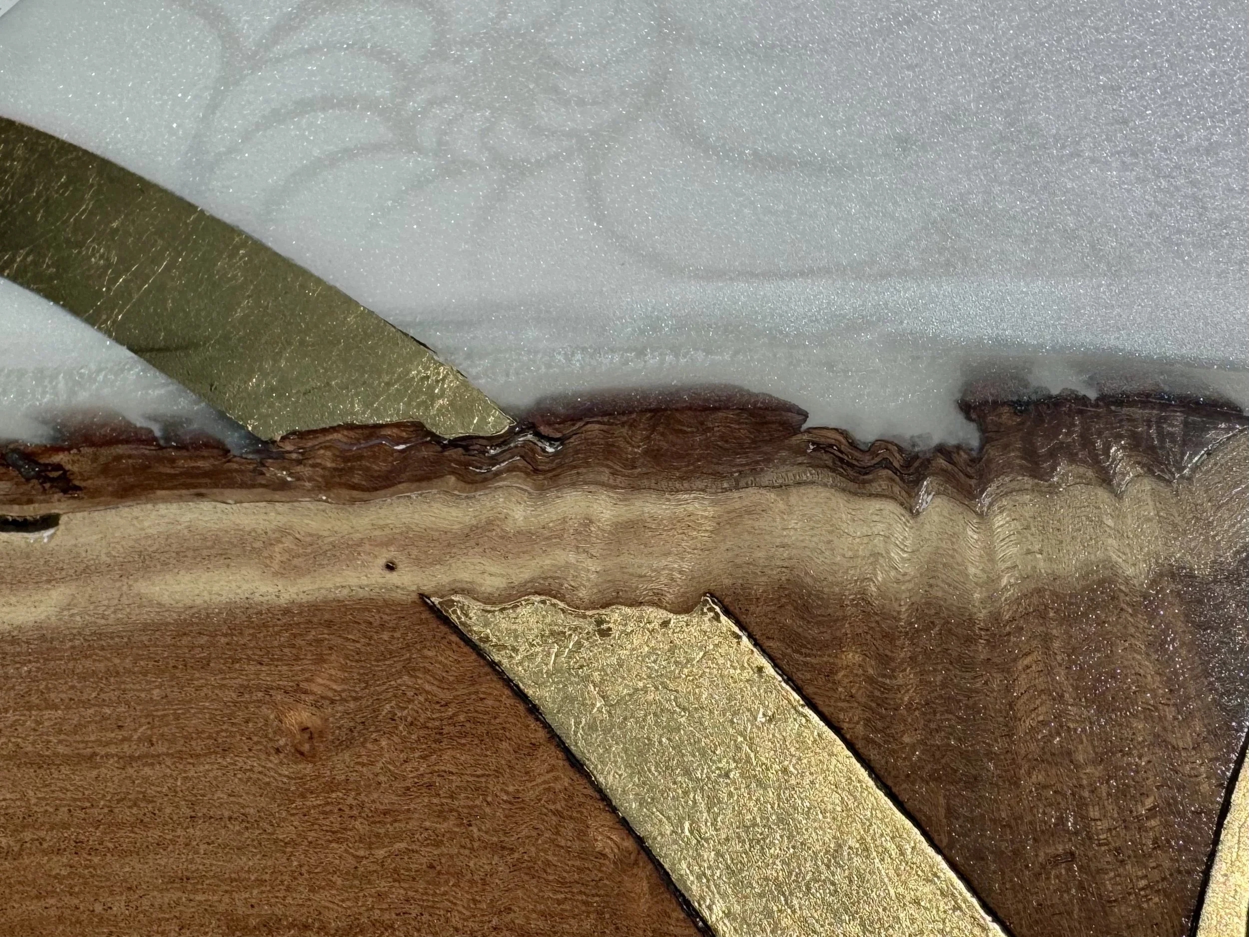 Detail view of snake wall art texture and surface