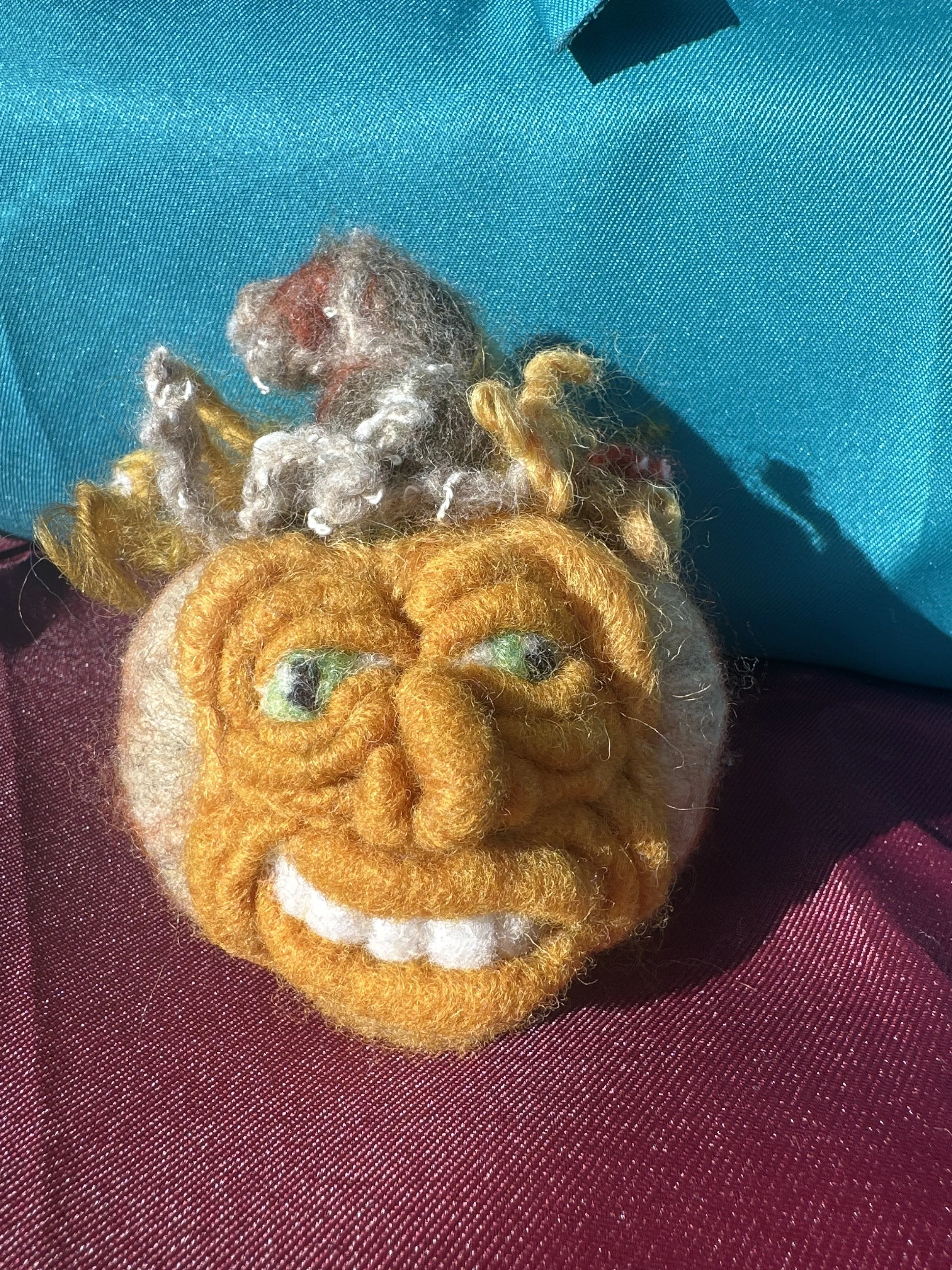 Needle Felted Pumpkin with Face