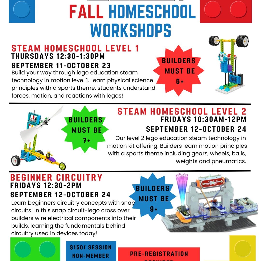 Our fall lego lineup is live now! Register at creationsforkids.org